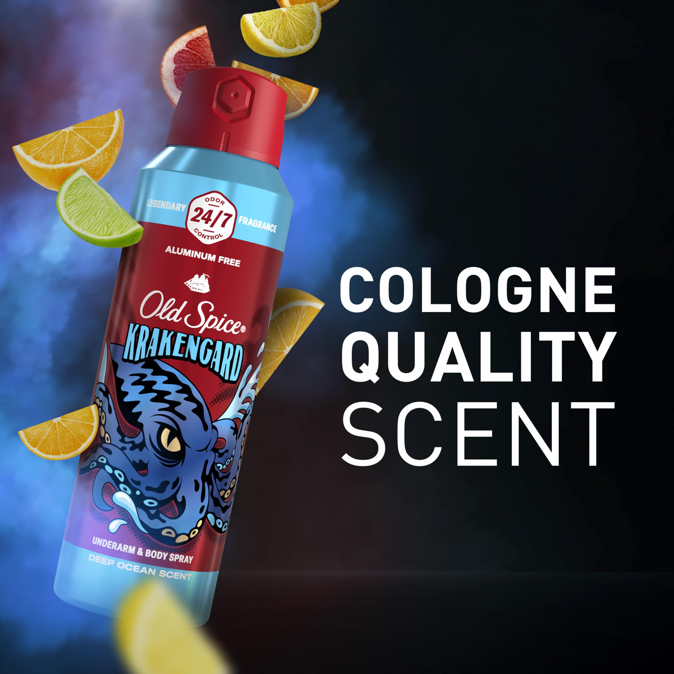 Old Spice Aluminum Free Body Spray for Men, 24/7 Odor Protection, 24/7 Lasting Fragnance & Freshness, Cologne Quality Scent, Krakengard with Deep Ocean Scent, 5.1 oz (Pack of 2) - Image 6