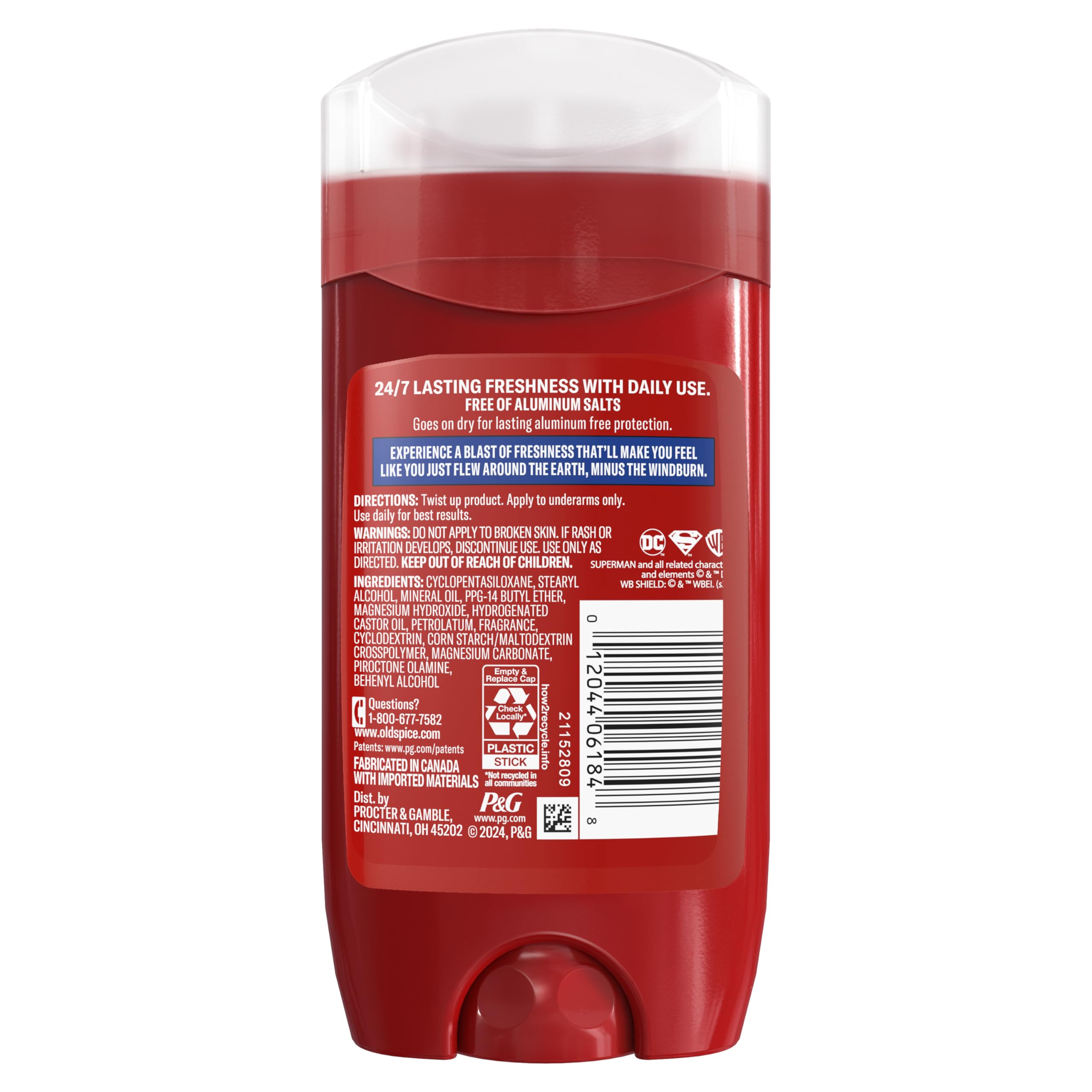 Old Spice Aluminum Free Deodorant for Men, 24/7 Freshness & Lasting Scent, 24/7 Long Lasting Sweat & Odor Protection, Smell Like a Hero, Superman, Bright Citrus and Cosmos Scent, 3 oz - Image 8
