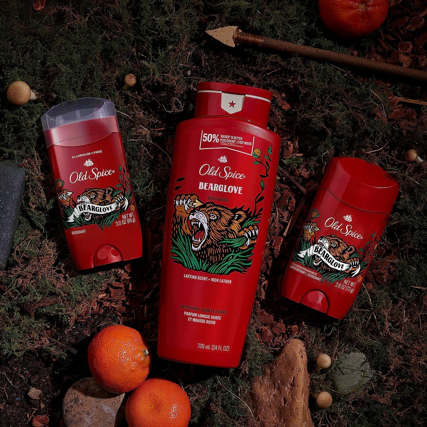 Old Spice Aluminum Free Deodorant for Men, 24/7 Odor Protection, 24/7 Freshness & Lasting Scent, Bearglove Scent, 3.0 oz with Travel Size Swagger Body Wash (Pack of 4) - Image 3