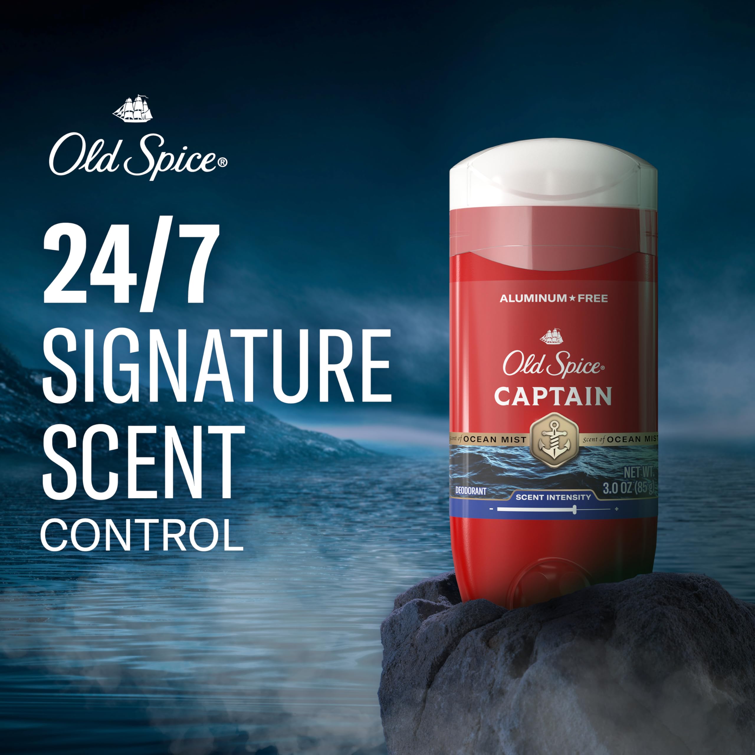 Old Spice Aluminum Free Deodorant for Men, 24/7 Odor Protection, 24/7 Freshness & Lasting Scent, Captain with Bergamot Scent, 3.0 oz (Pack of 3) - Image 3