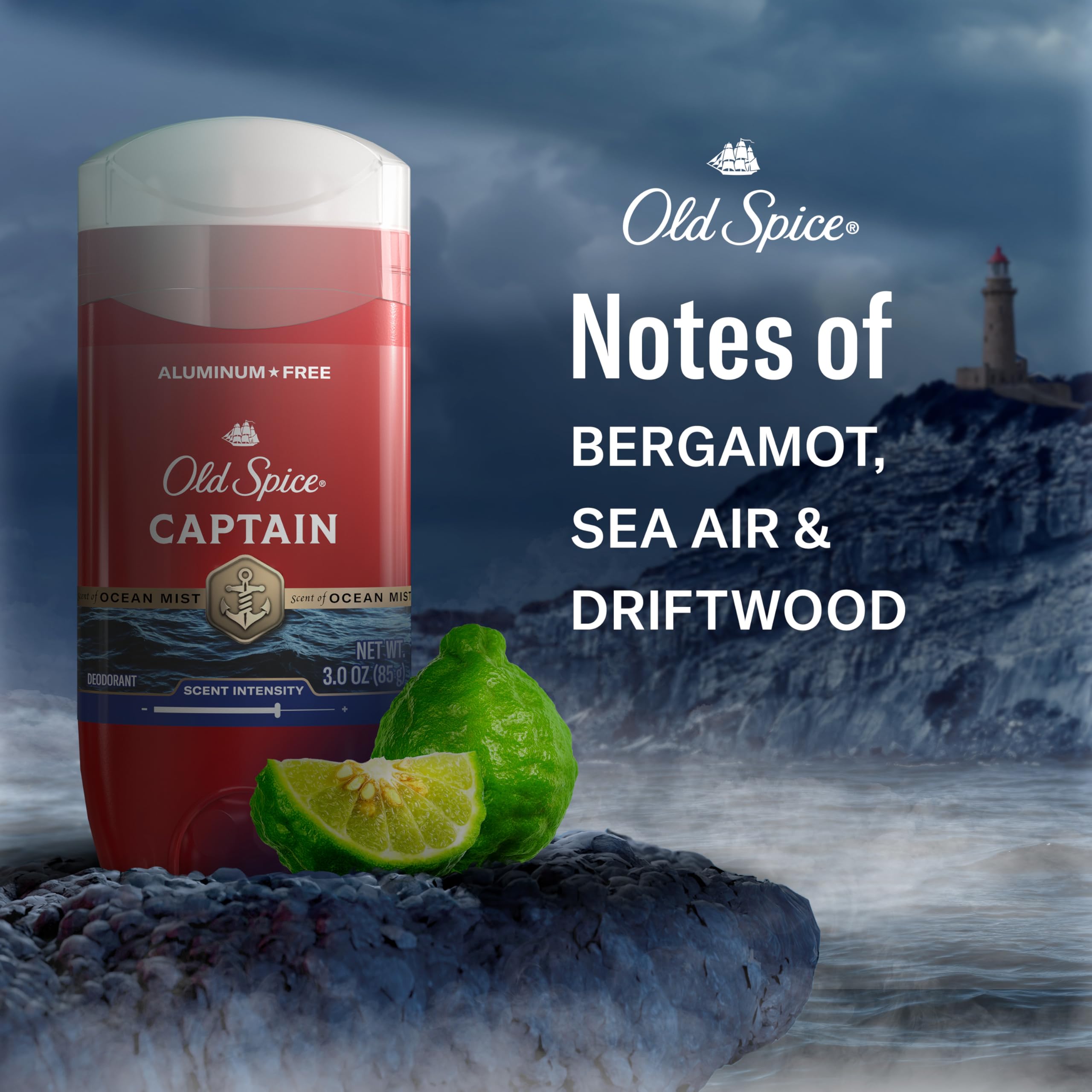 Old Spice Aluminum Free Deodorant for Men, 24/7 Odor Protection, 24/7 Freshness & Lasting Scent, Captain with Bergamot Scent, 3.0 oz (Pack of 3) - Image 5