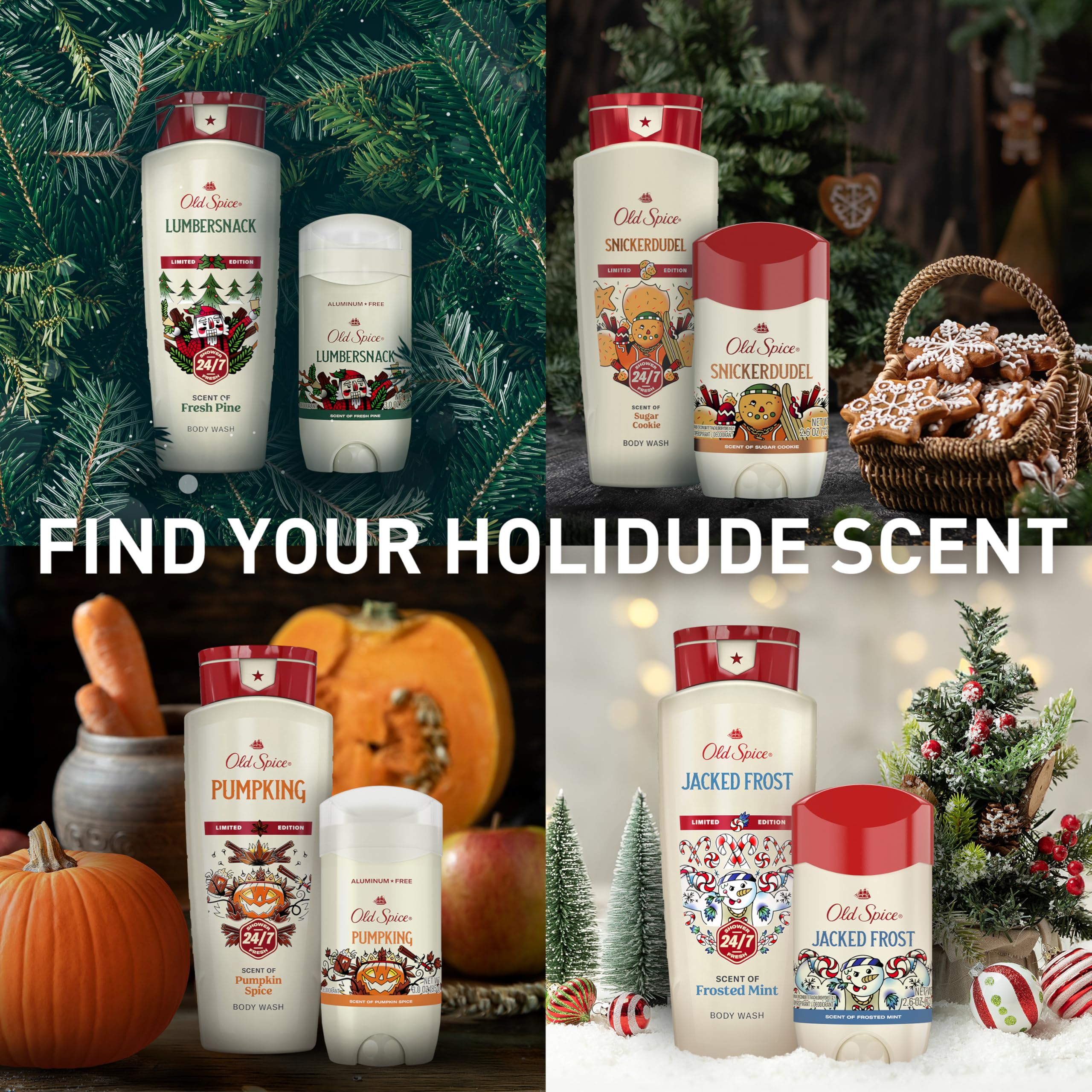 Old Spice Antiperspirant & Deodorant for Men, Holidudes Limited Edition, 24/7 Sweat Protection, Stocking Stuffer, Snickerdudel Sugar Cookie Scent, 2.6 oz - Image 12