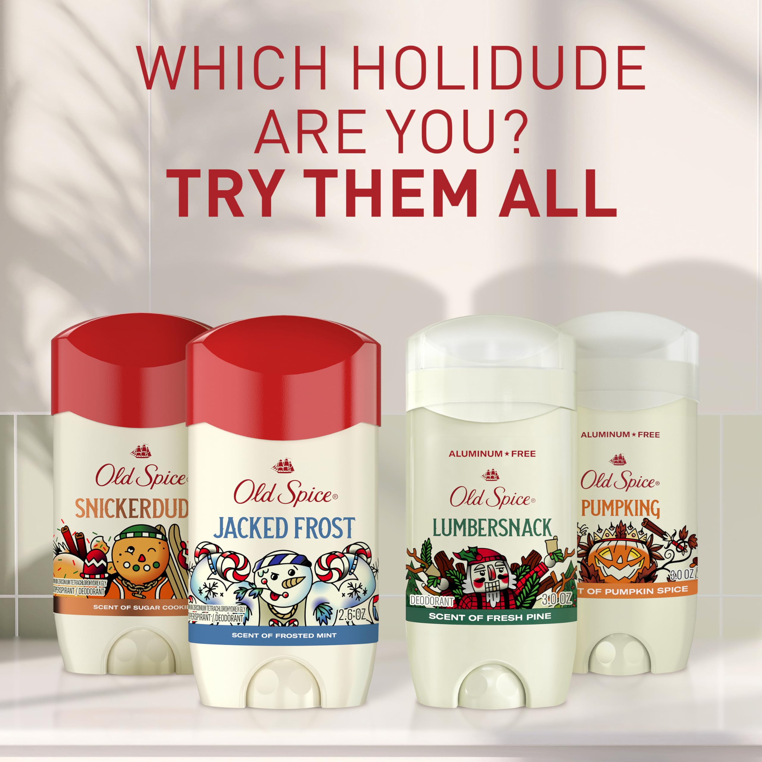 Old Spice Antiperspirant & Deodorant for Men, Holidudes Limited Edition, 24/7 Sweat Protection, Stocking Stuffer, Snickerdudel Sugar Cookie Scent, 2.6 oz - Image 9