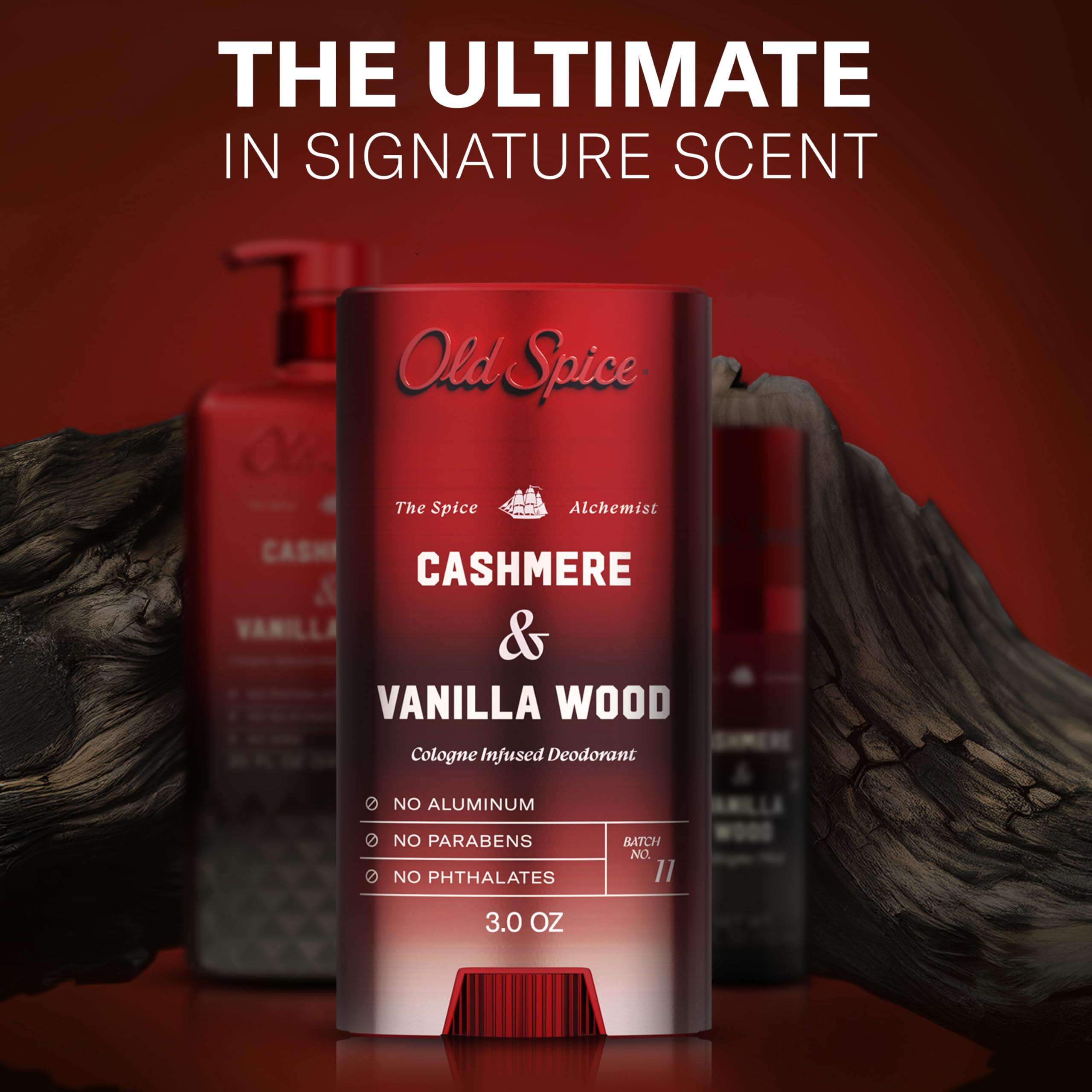 Old Spice Aluminum Free Deodorant for Men, The Spice Alchemist Collection, 24/7 Cologne Infused Scent, No Trade Off Formula, Free of Parabens & Phthalates, Cashmere + Vanilla Wood Scent, 3.0 oz - Image 10
