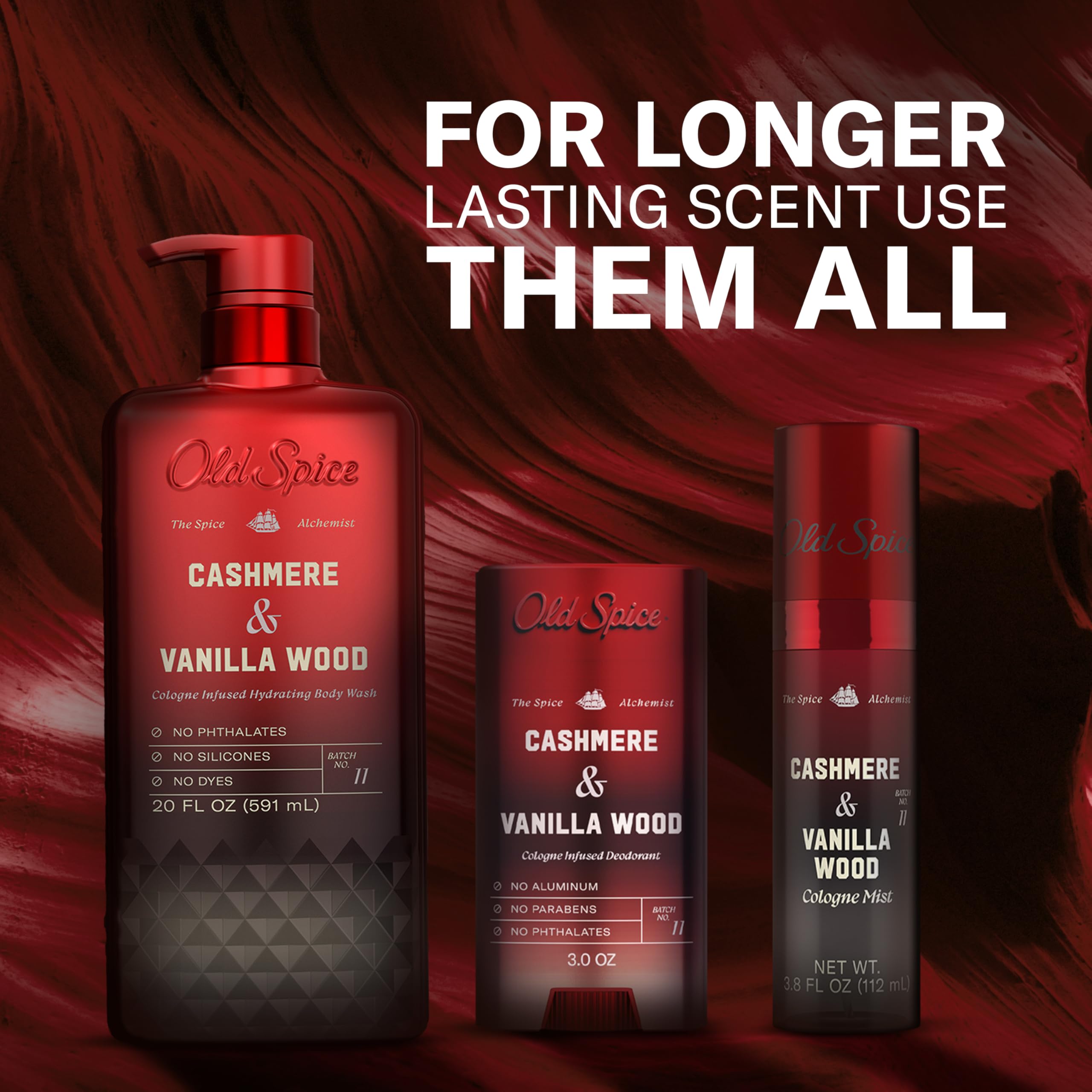 Old Spice Body Wash for Men, The Spice Alchemist Collection, 24/7 Cologne Infused Hydration, No Trade Off Formula, Free of Phthalates Silicones & Dyes, Cashmere + Vanilla Wood Scent, 20 oz - Image 13