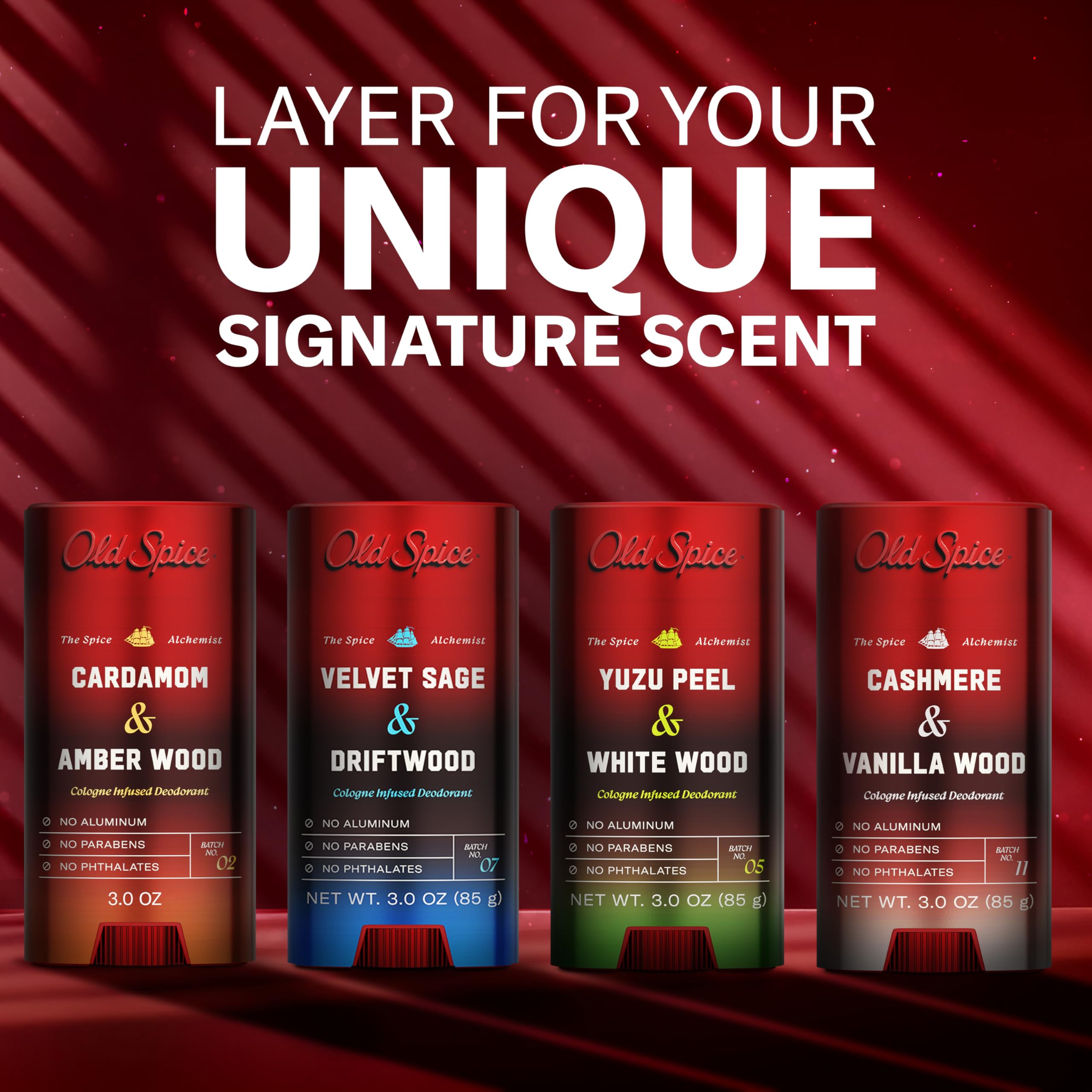 Old Spice Aluminum Free Deodorant for Men, The Spice Alchemist Collection, 24/7 Cologne Infused Scent, No Trade Off Formula, Free of Parabens & Phthalates, Cashmere + Vanilla Wood Scent, 3.0 oz - Image 14