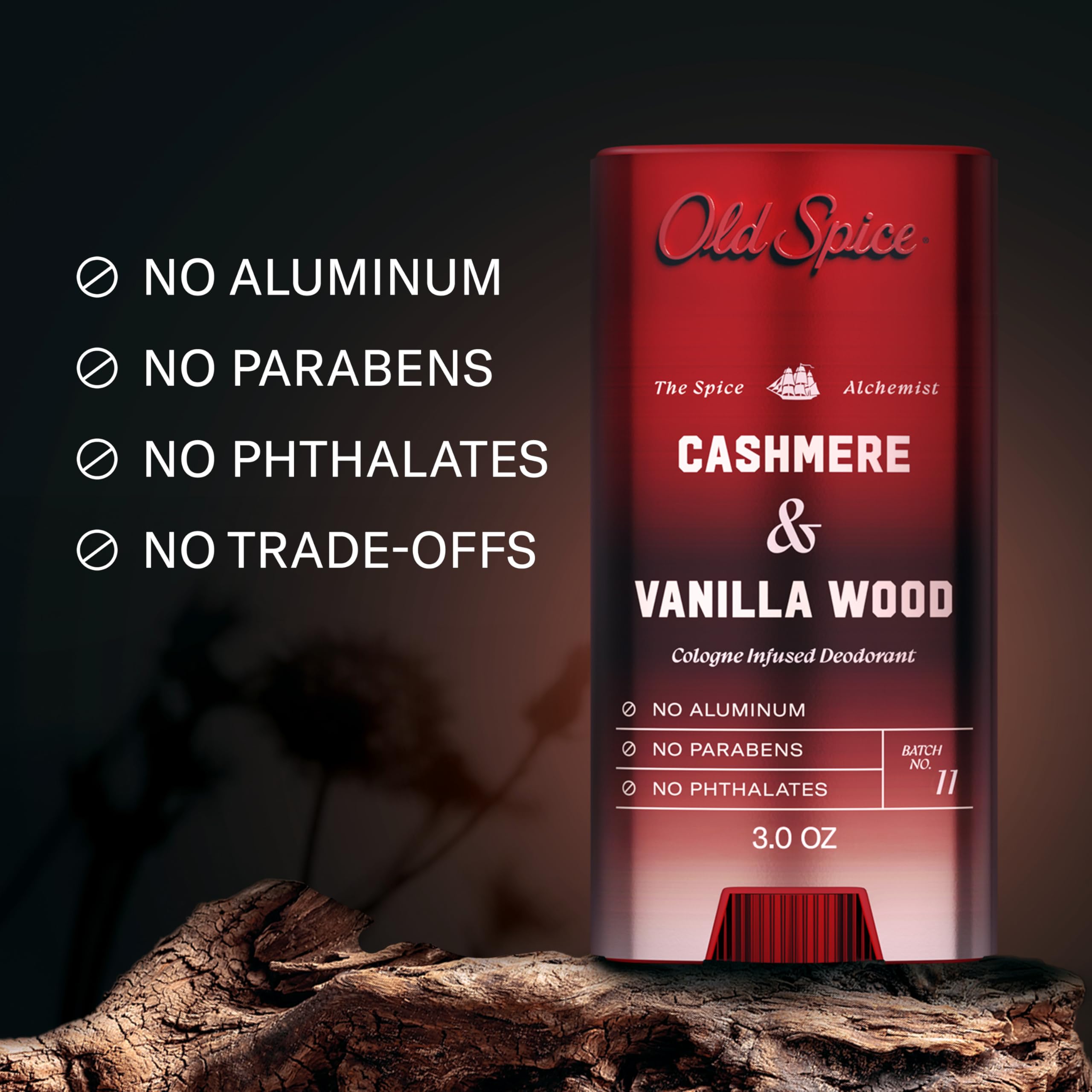 Old Spice Aluminum Free Deodorant for Men, The Spice Alchemist Collection, 24/7 Cologne Infused Scent, No Trade Off Formula, Free of Parabens & Phthalates, Cashmere + Vanilla Wood Scent, 3.0 oz - Image 3