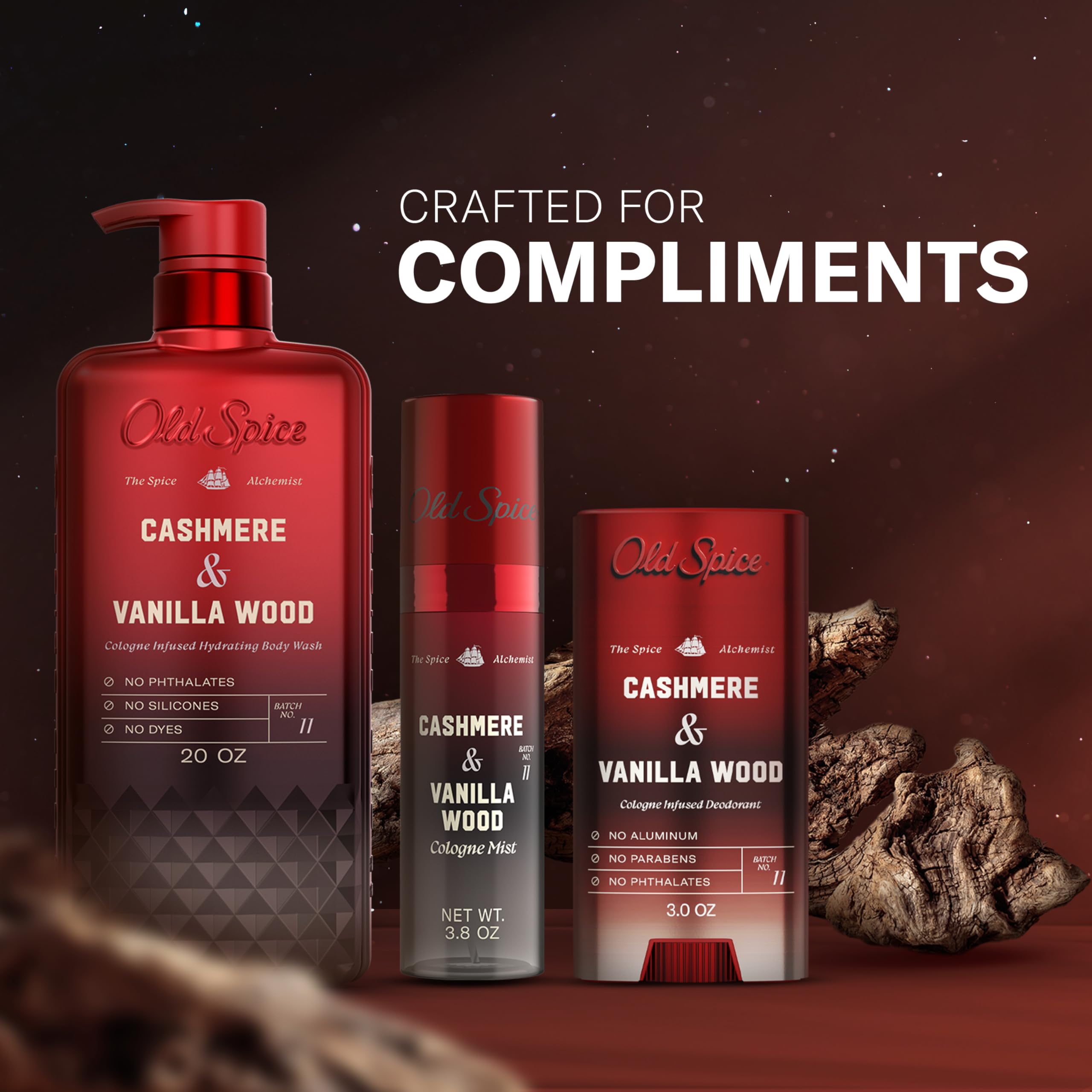 Old Spice Body Wash for Men, The Spice Alchemist Collection, 24/7 Cologne Infused Hydration, No Trade Off Formula, Free of Phthalates Silicones & Dyes, Cashmere + Vanilla Wood Scent, 20 oz - Image 7