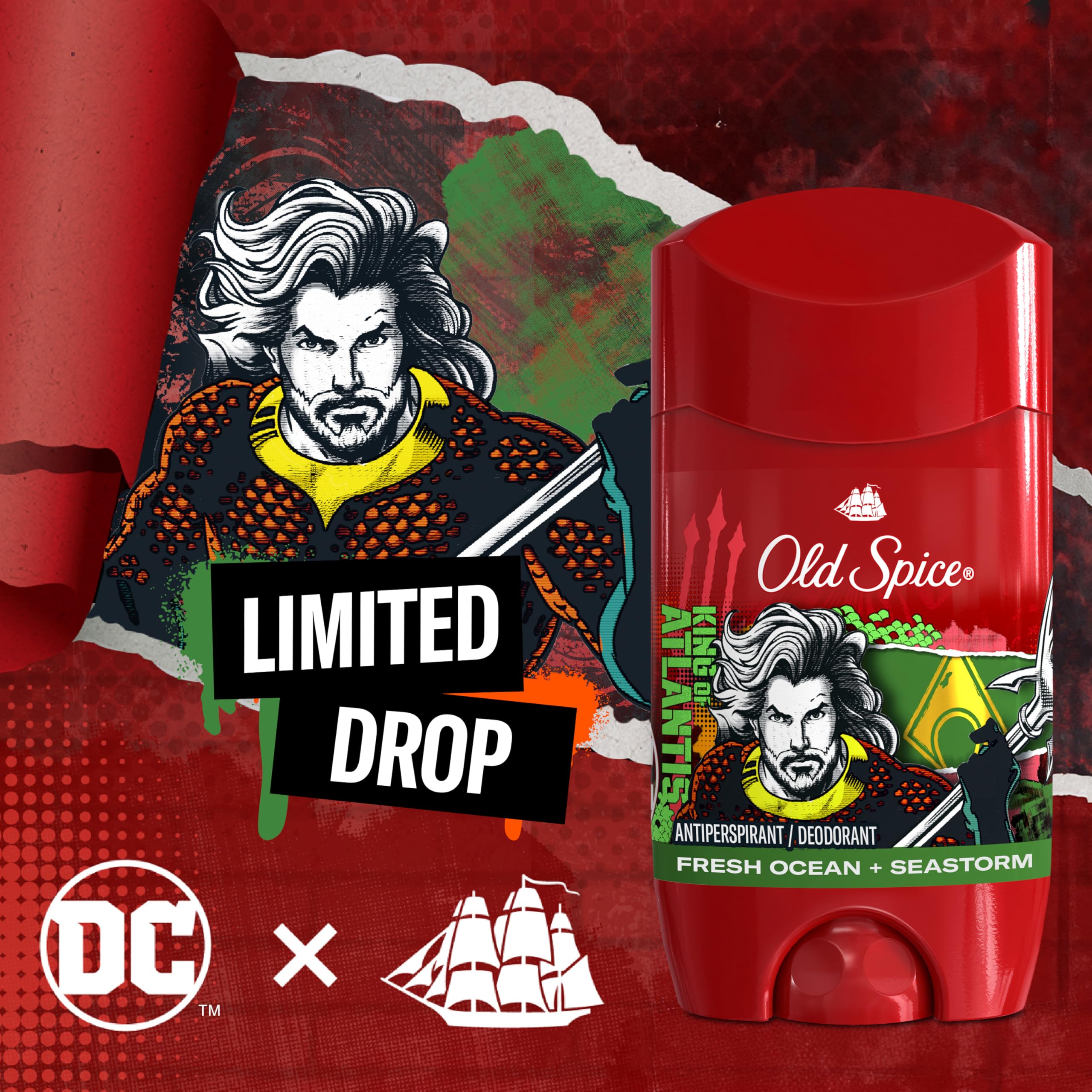 Old Spice Antiperspirant Deodorant for Men, 24/7 Freshness & Lasting Scent, 24/7 Long Lasting Sweat & Odor Protection, Smell Like a Hero, Aquaman, Fresh Ocean and Seastorm Scent, 2.6 oz - Image 6