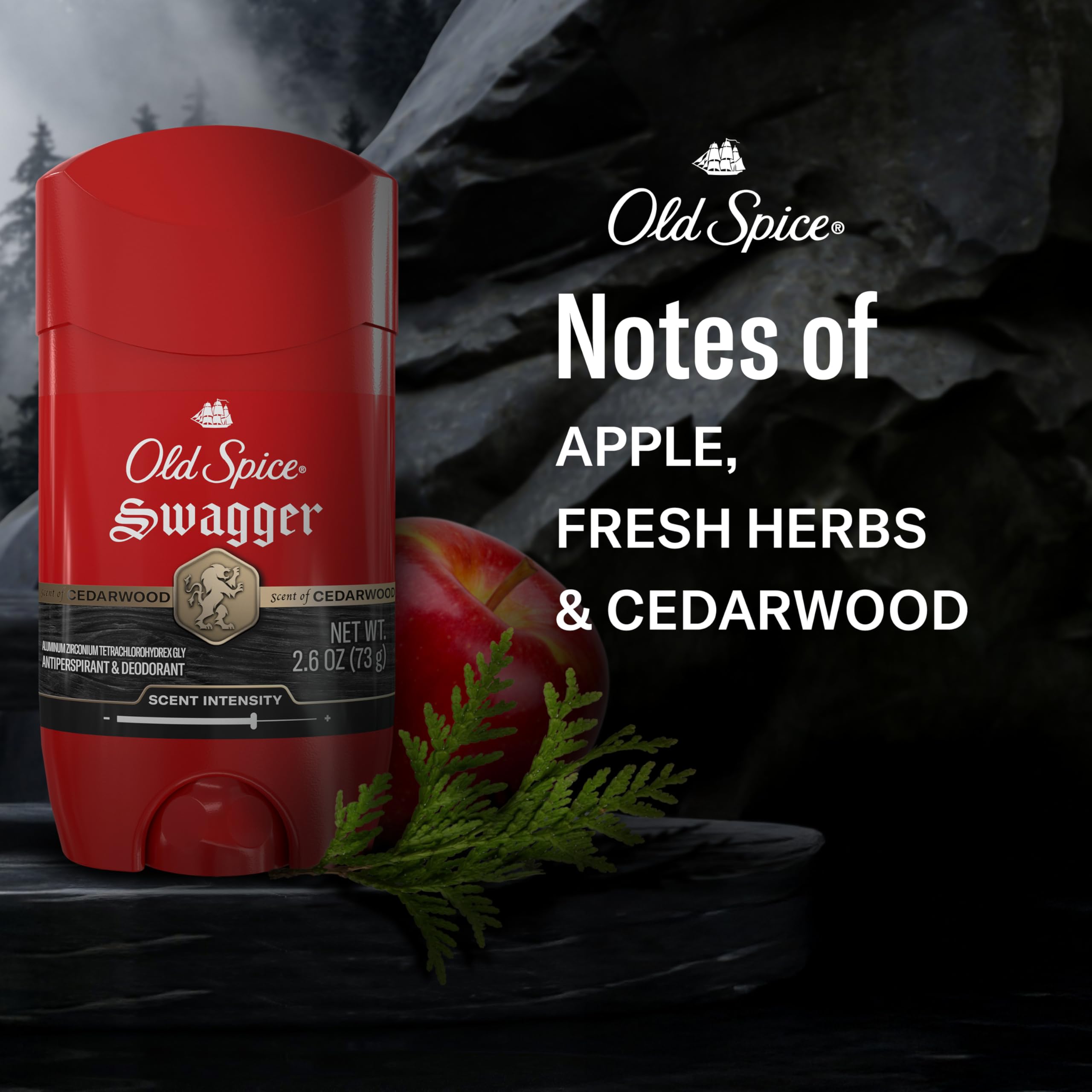 Old Spice Antiperspirant Deodorant for Men, 24/7 Sweat & Odor Protection, 24/7 Lasting Freshness, Invisible Solid, Swagger with Cedarwood Scent, 2.6 oz (Pack of 2) - Image 5