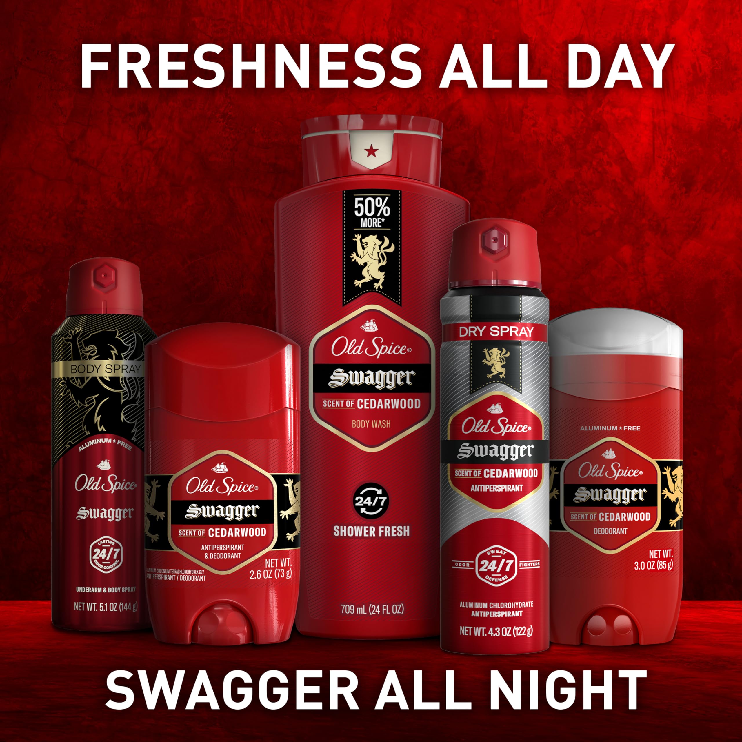 Old Spice Antiperspirant Deodorant for Men, 24/7 Sweat & Odor Protection, 24/7 Lasting Freshness, Invisible Solid, Swagger with Cedarwood Scent, Trial Size, 0.5 oz - Image 7