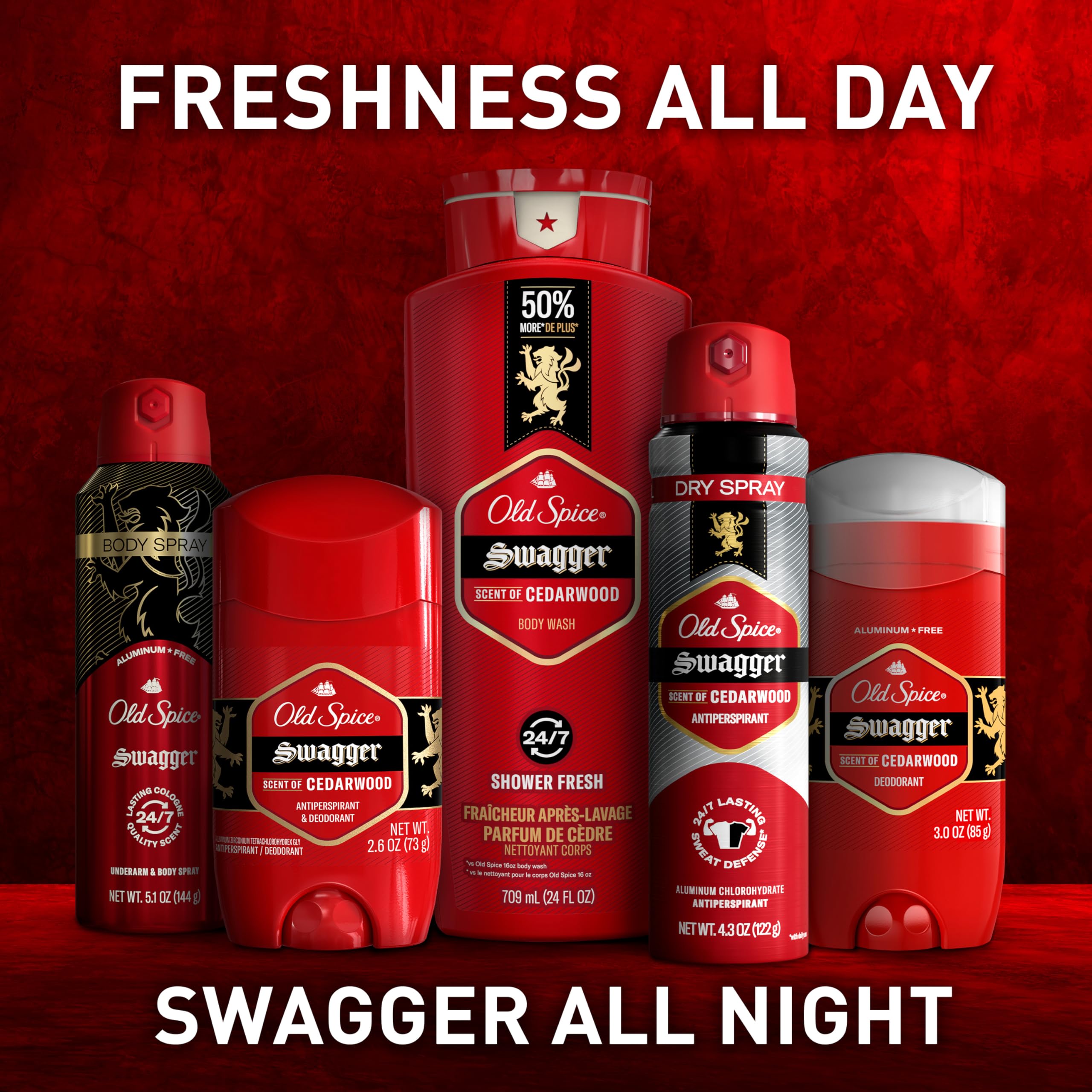 Old Spice Antiperspirant Deodorant for Men, 24/7 Sweat & Odor Protection, 24/7 Lasting Freshness, Invisible Solid, Swagger with Cedarwood Scent, 3.4 oz (Pack of 3) - Image 7