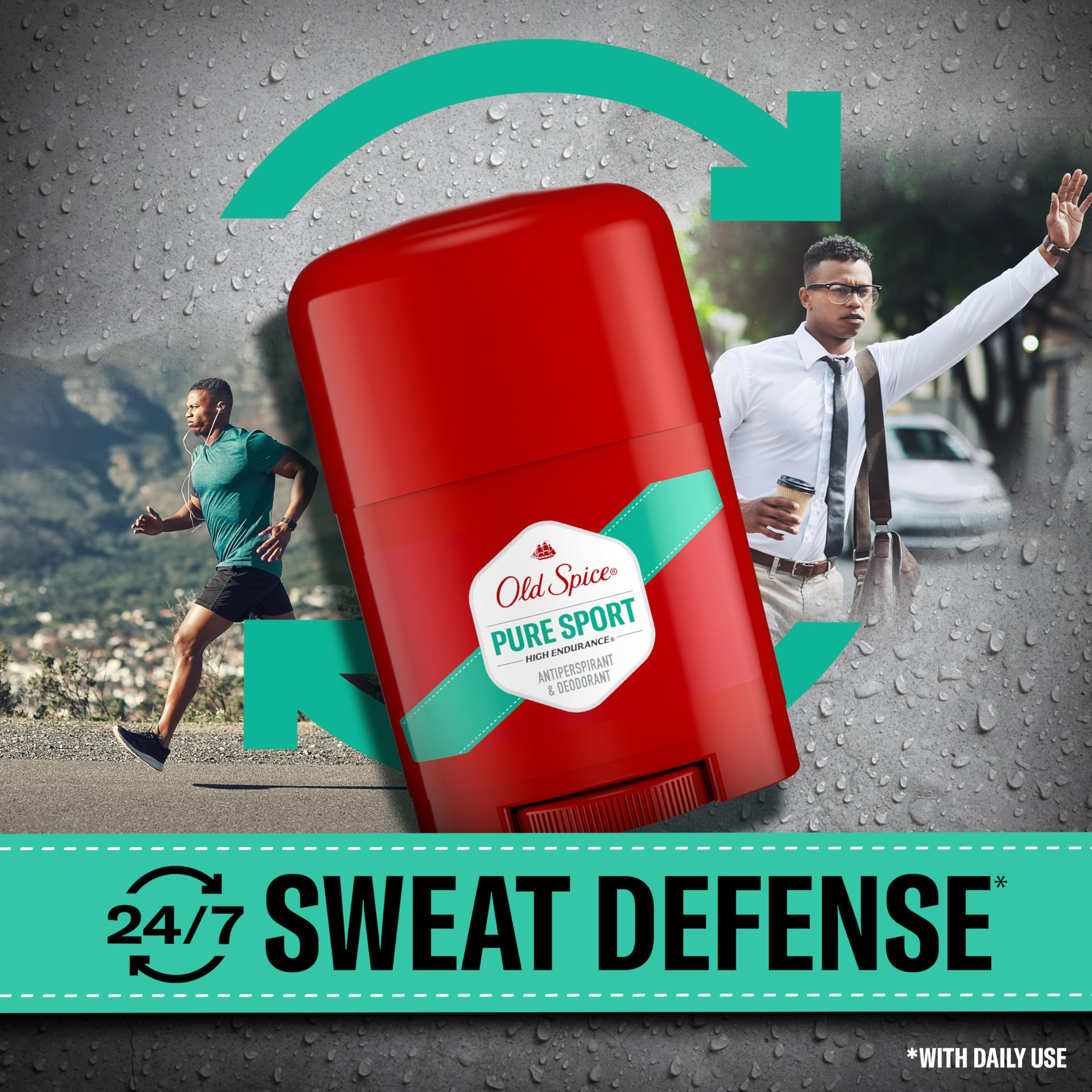 Old Spice Antiperspirant Deodorant For Men, High Endurance, 24/7 Sweat Defense & Odor Protection, 24/7 Freshness & Lasting Scent, Pure Sport Scent, 0.5 oz (Pack of 24) - Image 5