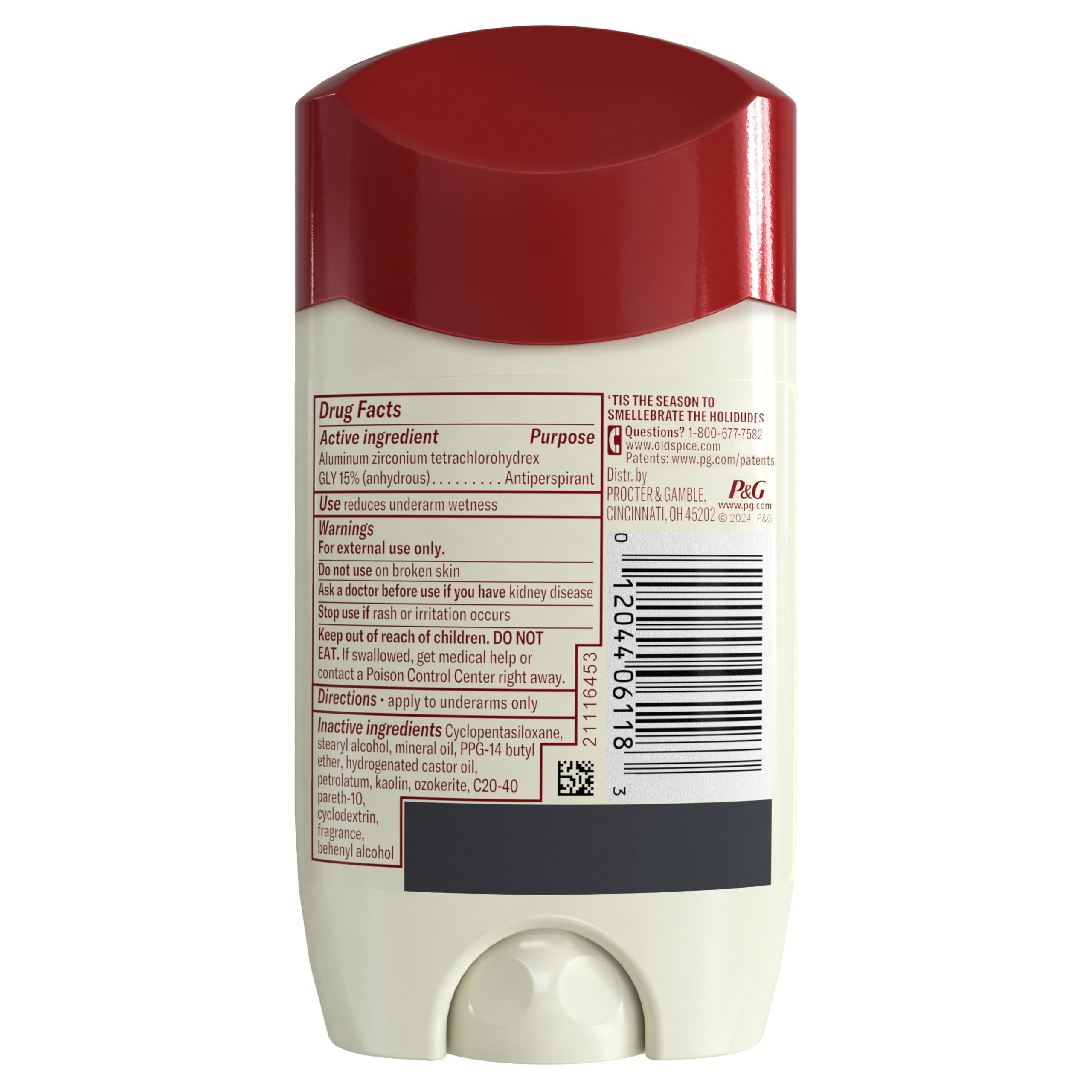 Old Spice Antiperspirant & Deodorant for Men, Holidudes Limited Edition, 24/7 Sweat Protection, Stocking Stuffer, Snickerdudel Sugar Cookie Scent, 2.6 oz (Pack of 3) - Image 6
