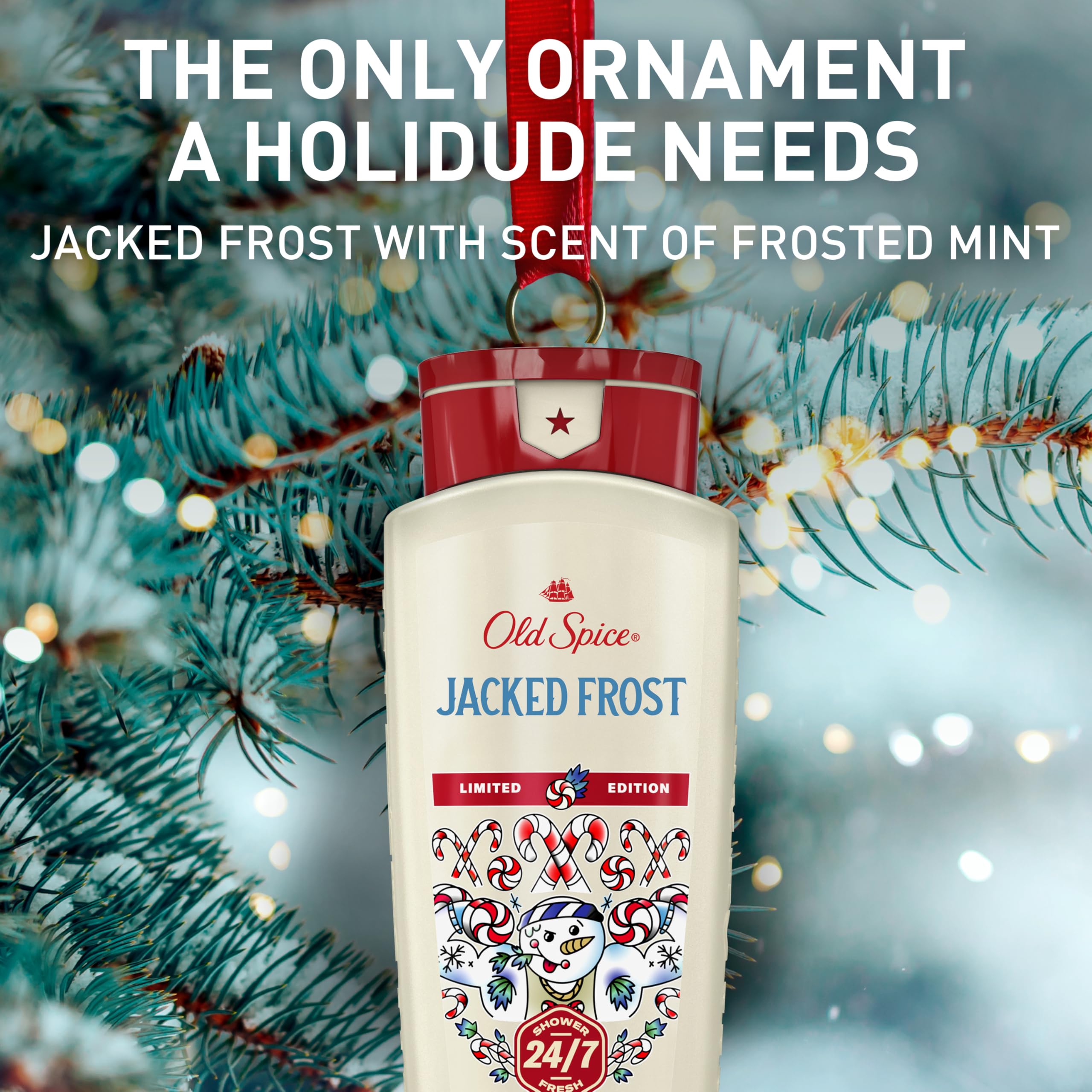 Old Spice Body Wash for Men, Holidudes Holiday Edition, 24/7 Holiday Freshness, Lasting Scent and Rich Lather, Stocking Stuffer, Jacked Frost Frosted Mint Scent, 16 oz - Image 6