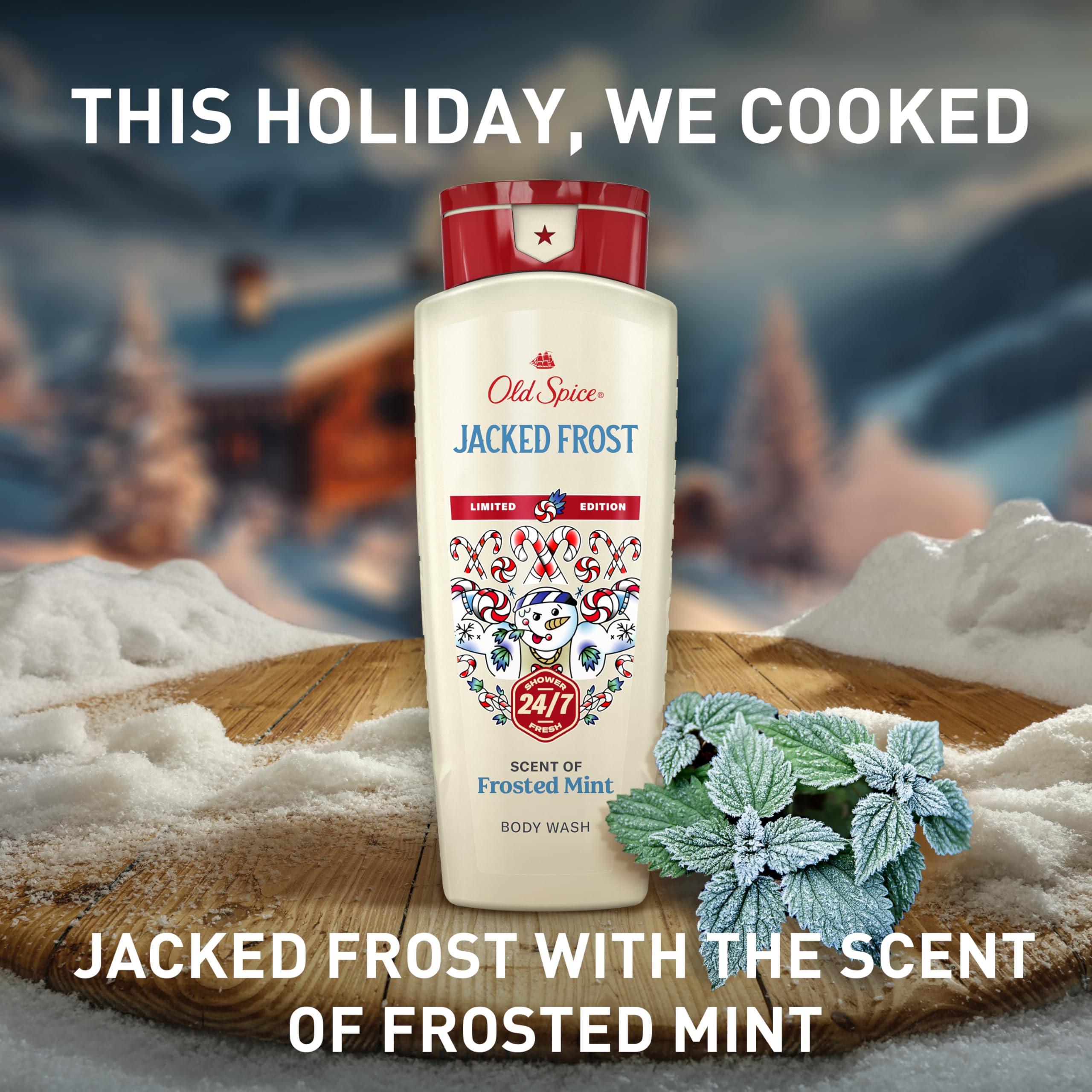 Old Spice Body Wash + Aluminum Free Deodorant for Men, Holidudes: Jacked Frost Holiday Pack, 24/7 Holiday Freshness, Gift Box for Him, Jacked Frost Frosted Mint, 16 oz & 2.6 oz (Pack of 2) - Image 7