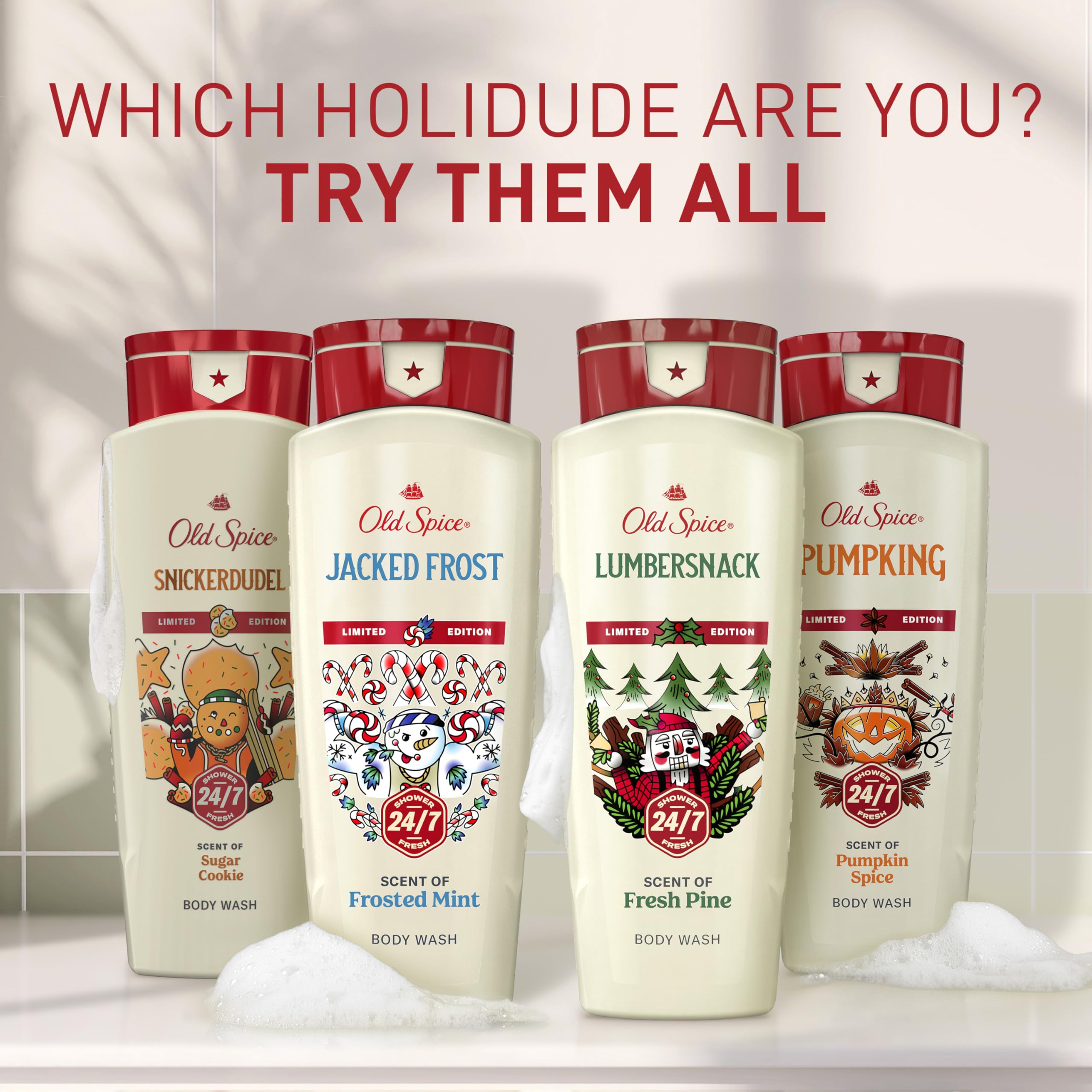 Old Spice Body Wash for Men, Holidudes Holiday Edition, 24/7 Holiday Freshness, Lasting Scent and Rich Lather, Stocking Stuffer, Jacked Frost Frosted Mint Scent, 16 oz - Image 9