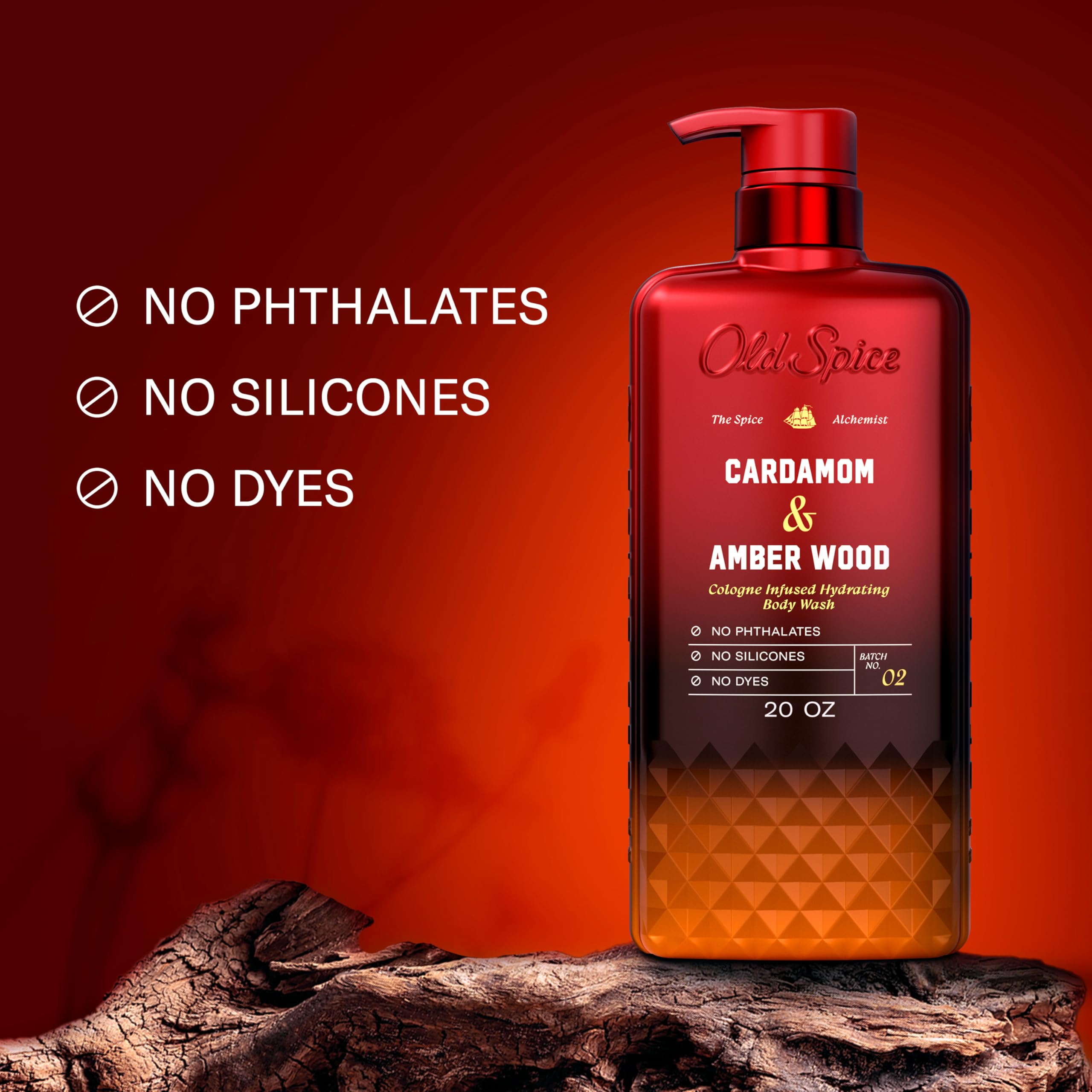 Old Spice Body Wash for Men, The Spice Alchemist Collection, 24/7 Cologne Infused Hydration, No Trade Off Formula, Free of Phthalates Silicones & Dyes, Cardamom + Amber Wood Scent, 20 oz - Image 3