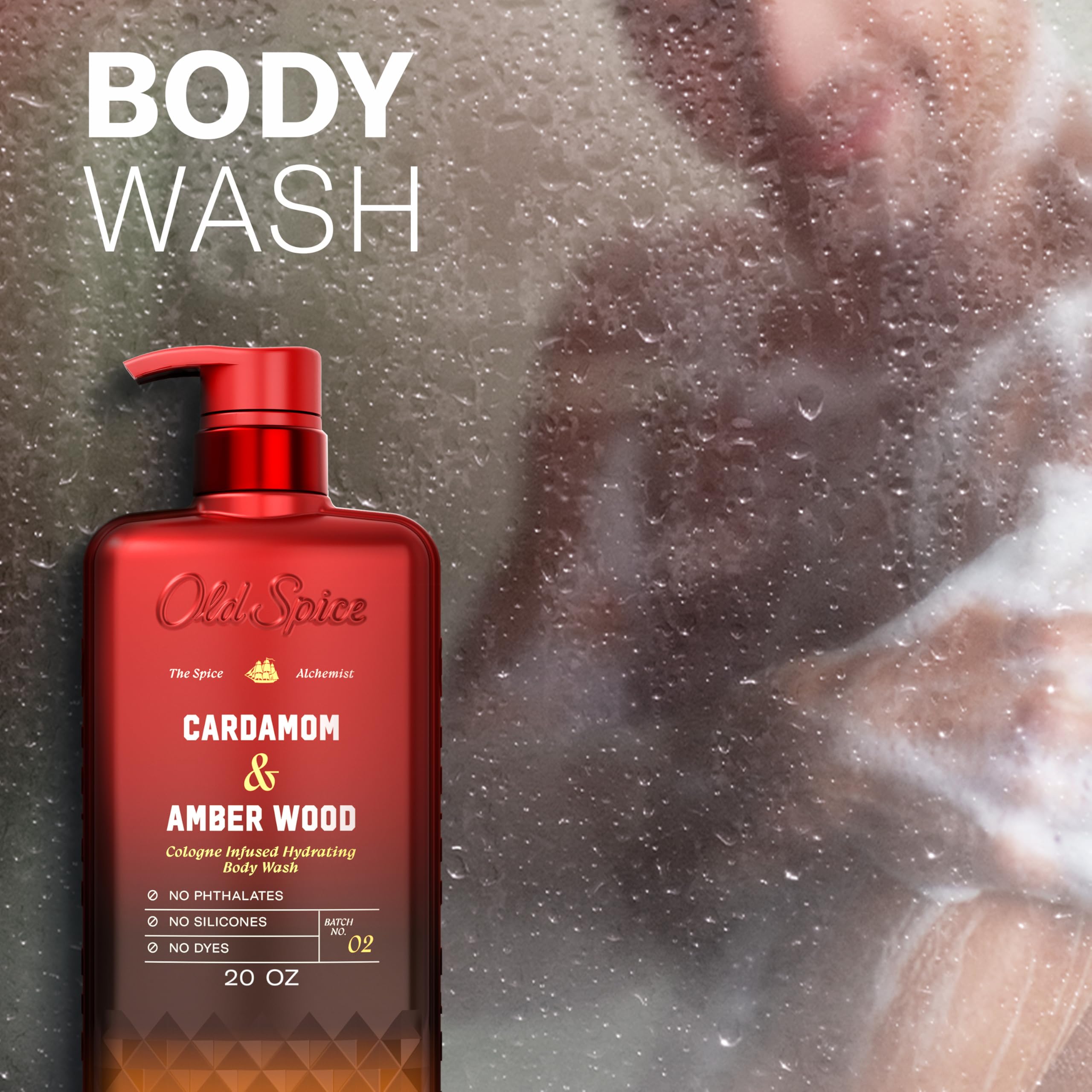 Old Spice Body Wash for Men, The Spice Alchemist Collection, 24/7 Cologne Infused Hydration, No Trade Off Formula, Free of Phthalates Silicones & Dyes, Cardamom + Amber Wood Scent, 20 oz - Image 5