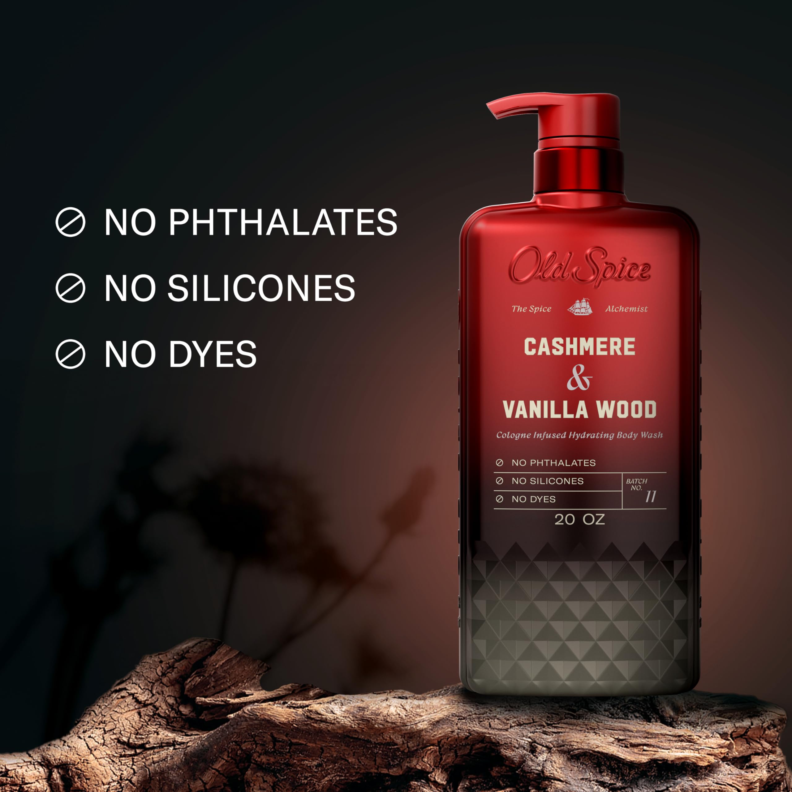 Old Spice Body Wash for Men, The Spice Alchemist Collection, 24/7 Cologne Infused Hydration, No Trade Off Formula, Free of Phthalates Silicones & Dyes, Cashmere + Vanilla Wood Scent, 20 oz - Image 3