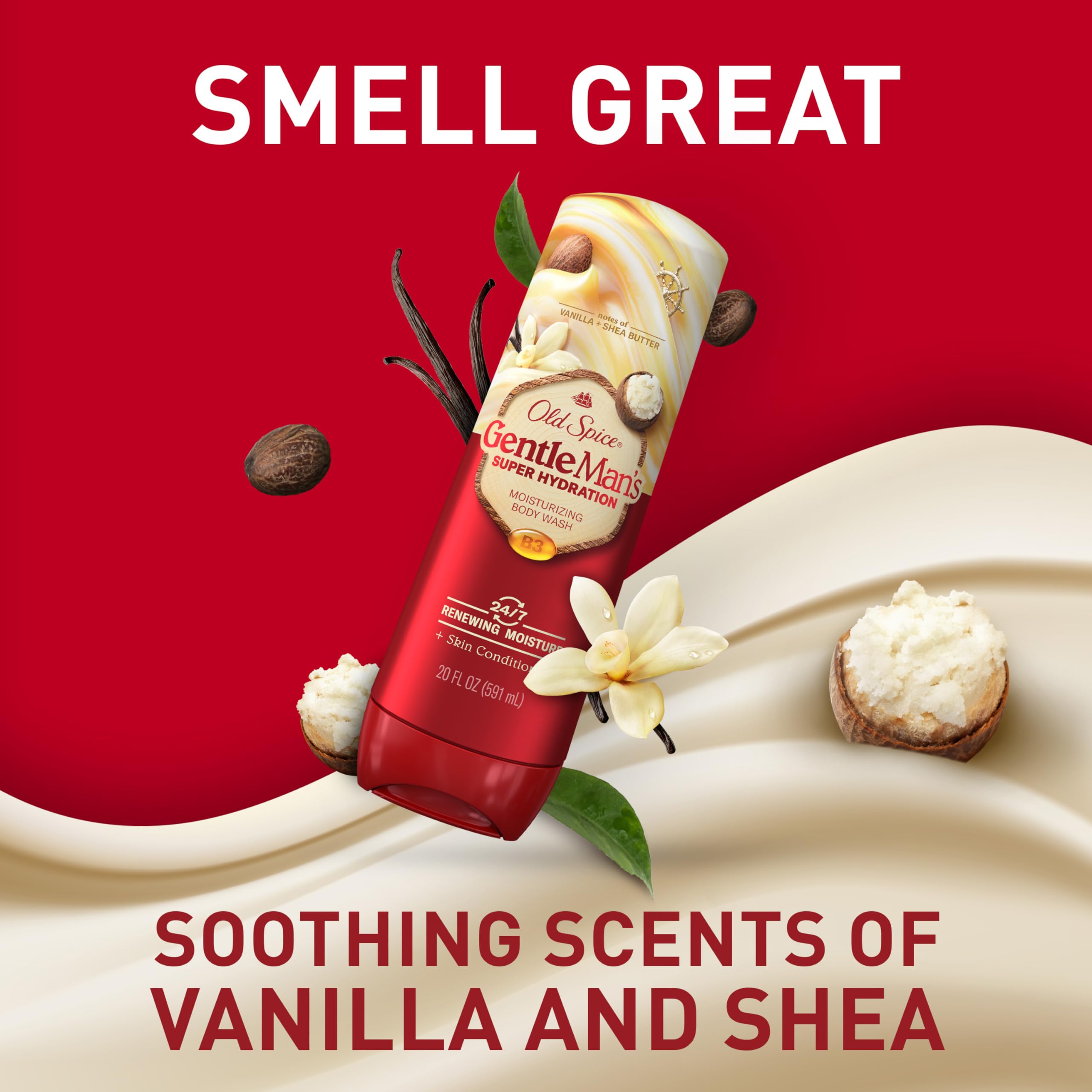 Old Spice Body Wash GentleMan’s Super Hydration for Men, 24/7 Renewing Moisture, Gentle on Skin with Skin Conditioners, Vanilla + Shea Butter Scent, 20 oz - Image 7