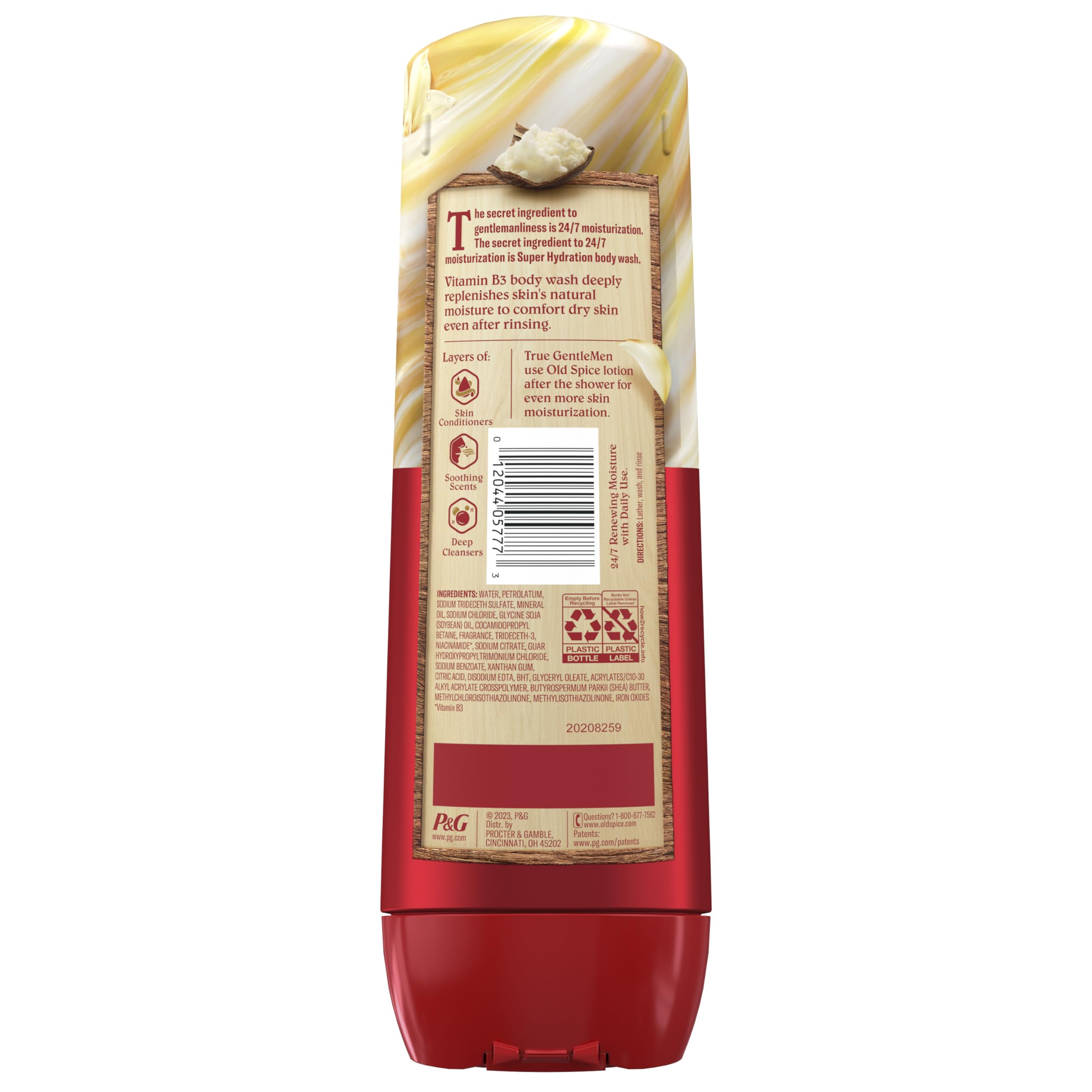 Old Spice Body Wash GentleMan’s Super Hydration for Men, 24/7 Renewing Moisture, Gentle on Skin with Skin Conditioners, Vanilla + Shea Butter Scent, 20 oz - Image 8