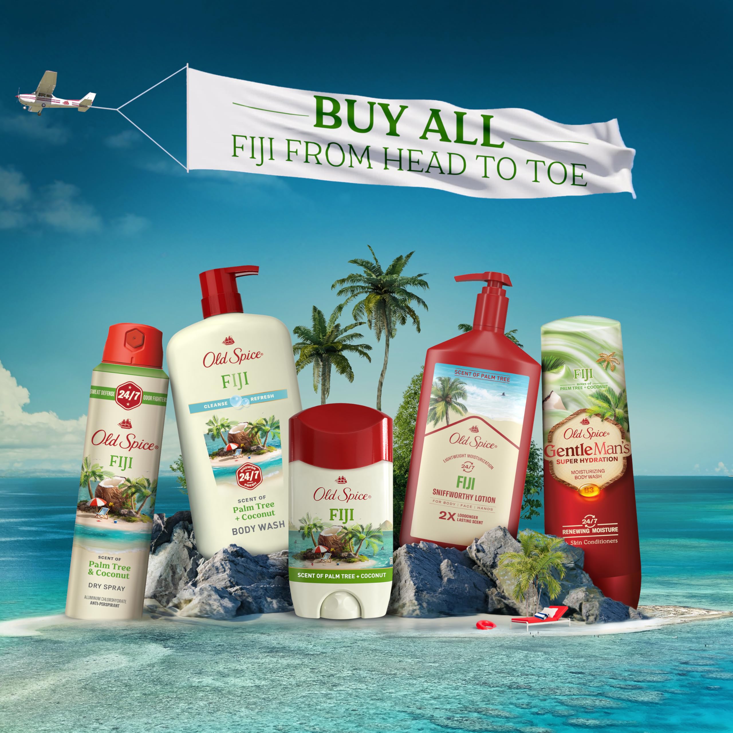 Old Spice Cleansing Body Wash for Men, 24/7 Shower Fresh with Lasting Scent, Cleanse & Refresh, Gentle on Skin, Vitamin B3, Fiji with Palm Tree + Coconut Scent, 30 oz (Pack of 4) - Image 9