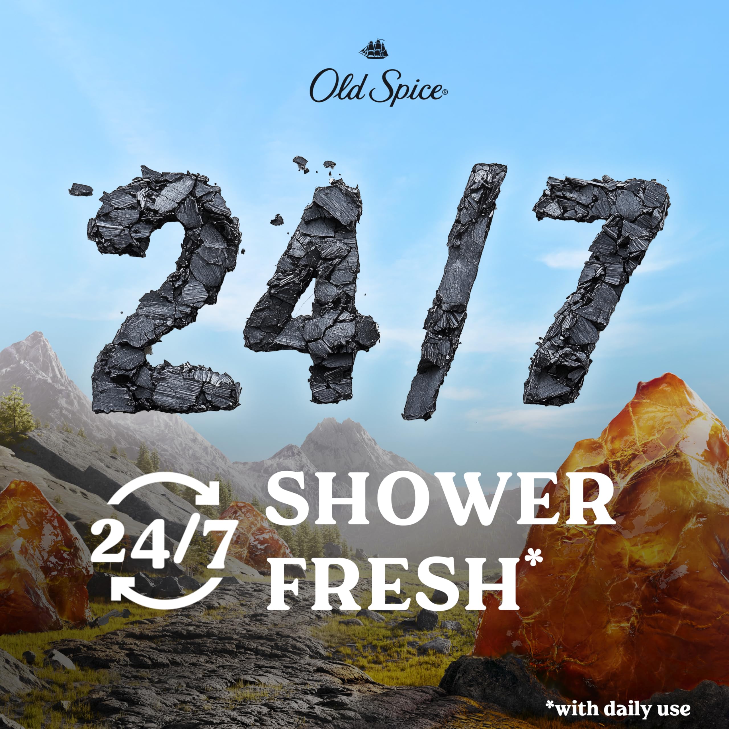 Old Spice Cleansing Body Wash for Men, 24/7 Shower Fresh with Lasting Scent, Exfoliate & Moisture, Gentle on Skin, Vitamin B3, Volcano with Dark Cedar + Amber Scent, 30 oz (Pack of 4) - Image 4