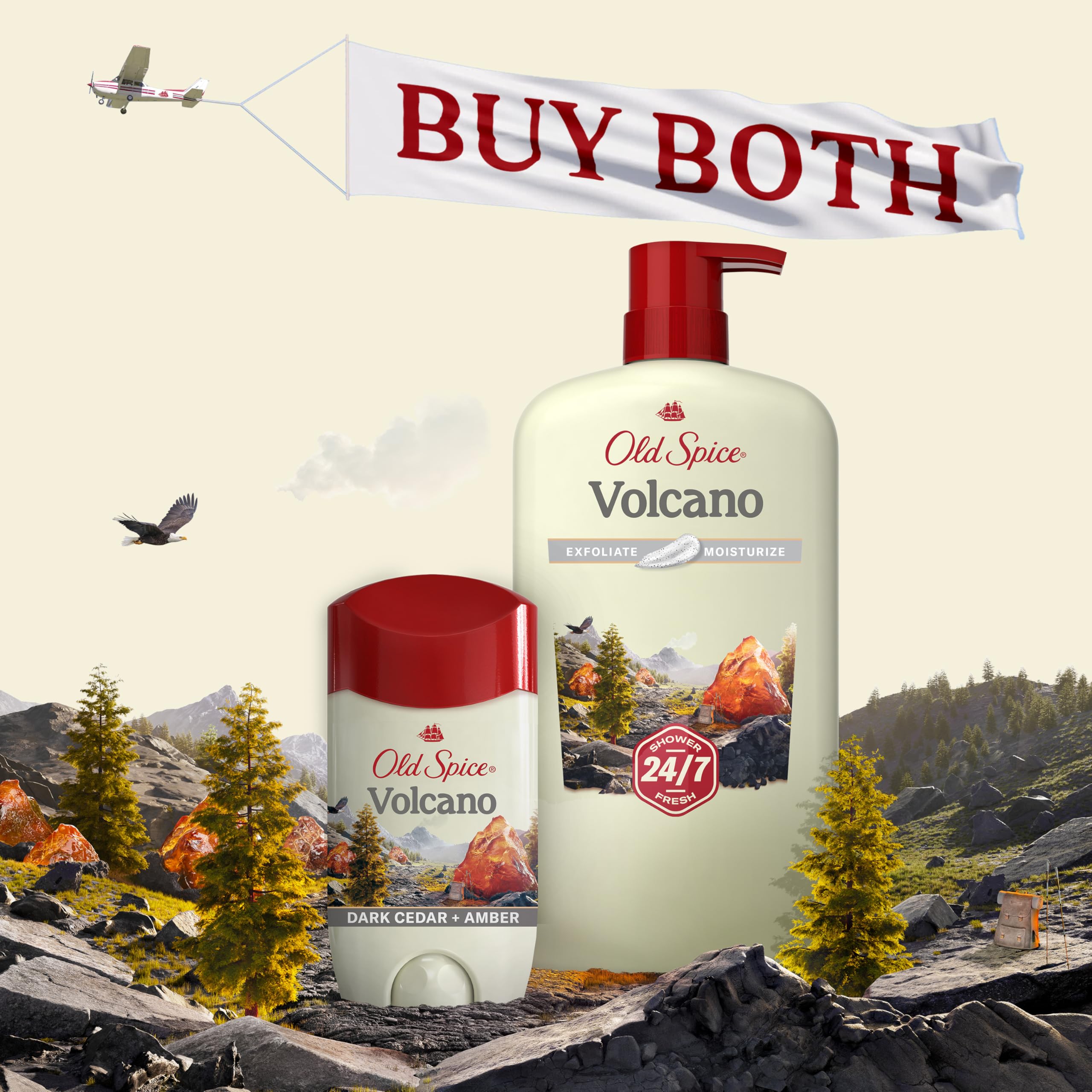 Old Spice Cleansing Body Wash for Men, 24/7 Shower Fresh with Lasting Scent, Exfoliate & Moisture, Gentle on Skin, Vitamin B3, Volcano with Dark Cedar + Amber Scent, 30 oz (Pack of 4) - Image 8