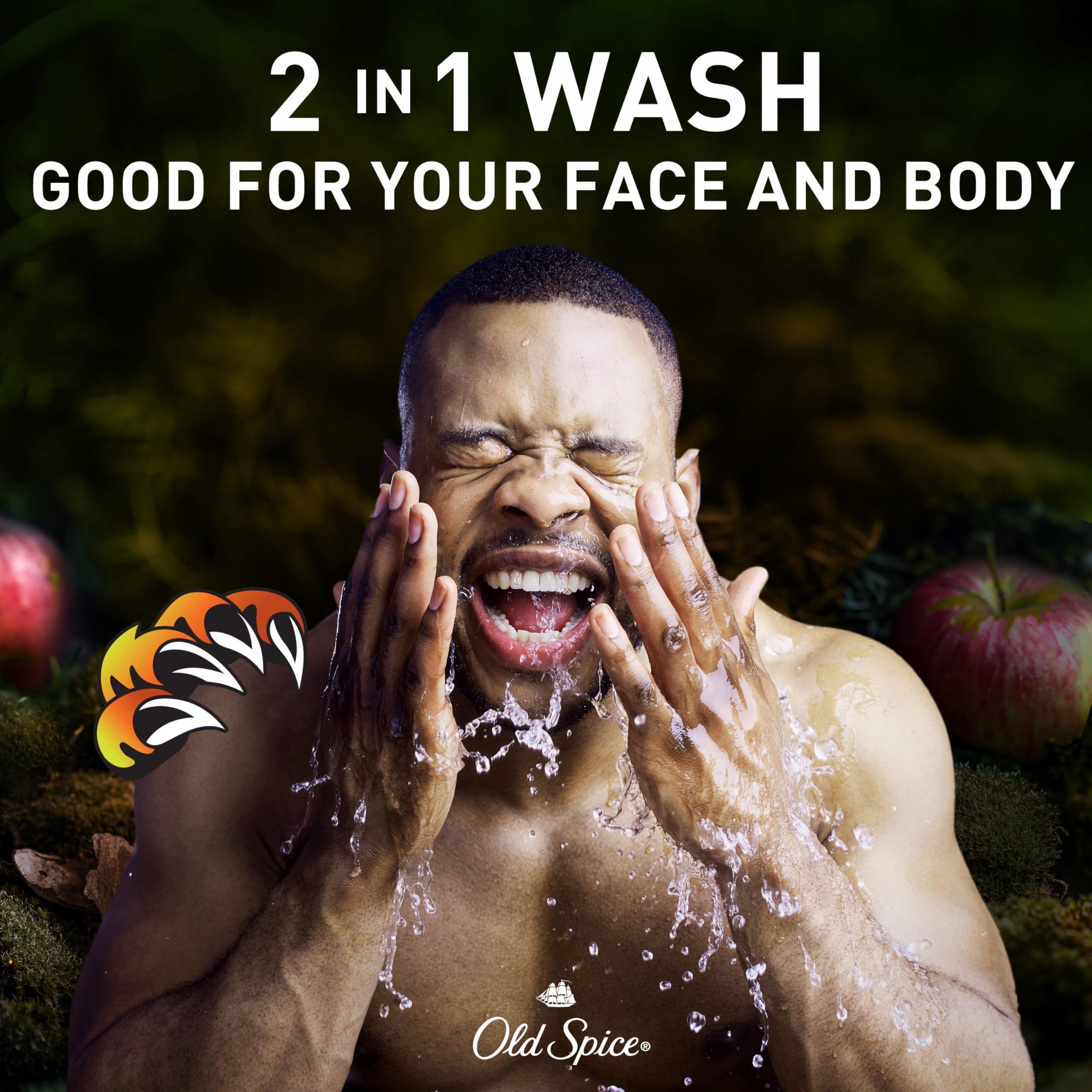 Old Spice Cleansing Body Wash for Men, 3X Defense, 24/7 Shower Fresh with Lasting Scent, 2-in-1 Body & Face Wash, Bearglove with Crisp Orchard Scent, 33.4 (Pack of 4) - Image 3