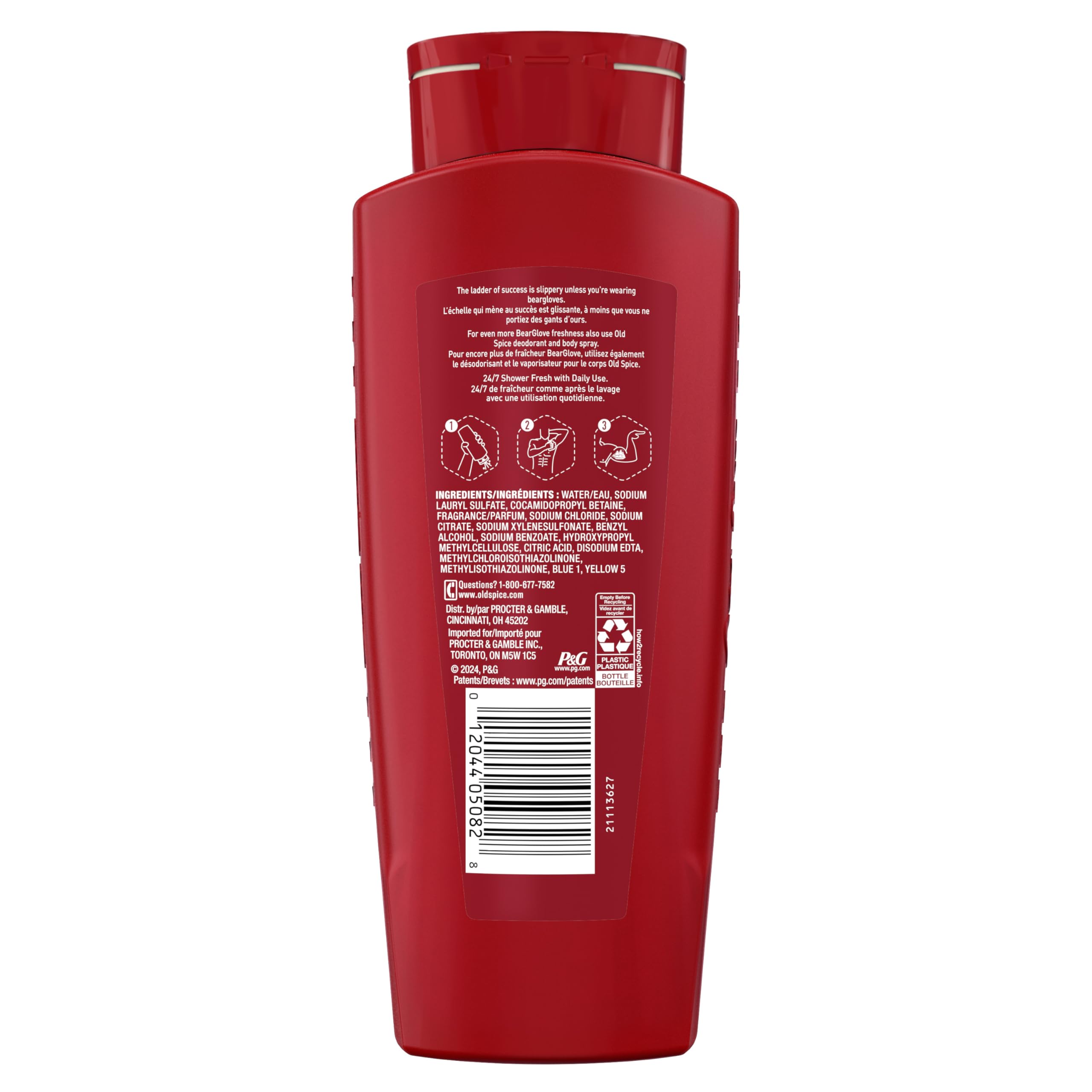 Old Spice Cleansing Body Wash for Men, 3X Defense, 24/7 Shower Fresh with Lasting Scent, 2-in-1 Body & Face Wash, Bearglove with Crisp Orchard Scent, 24 oz (Pack of 4) - Image 10