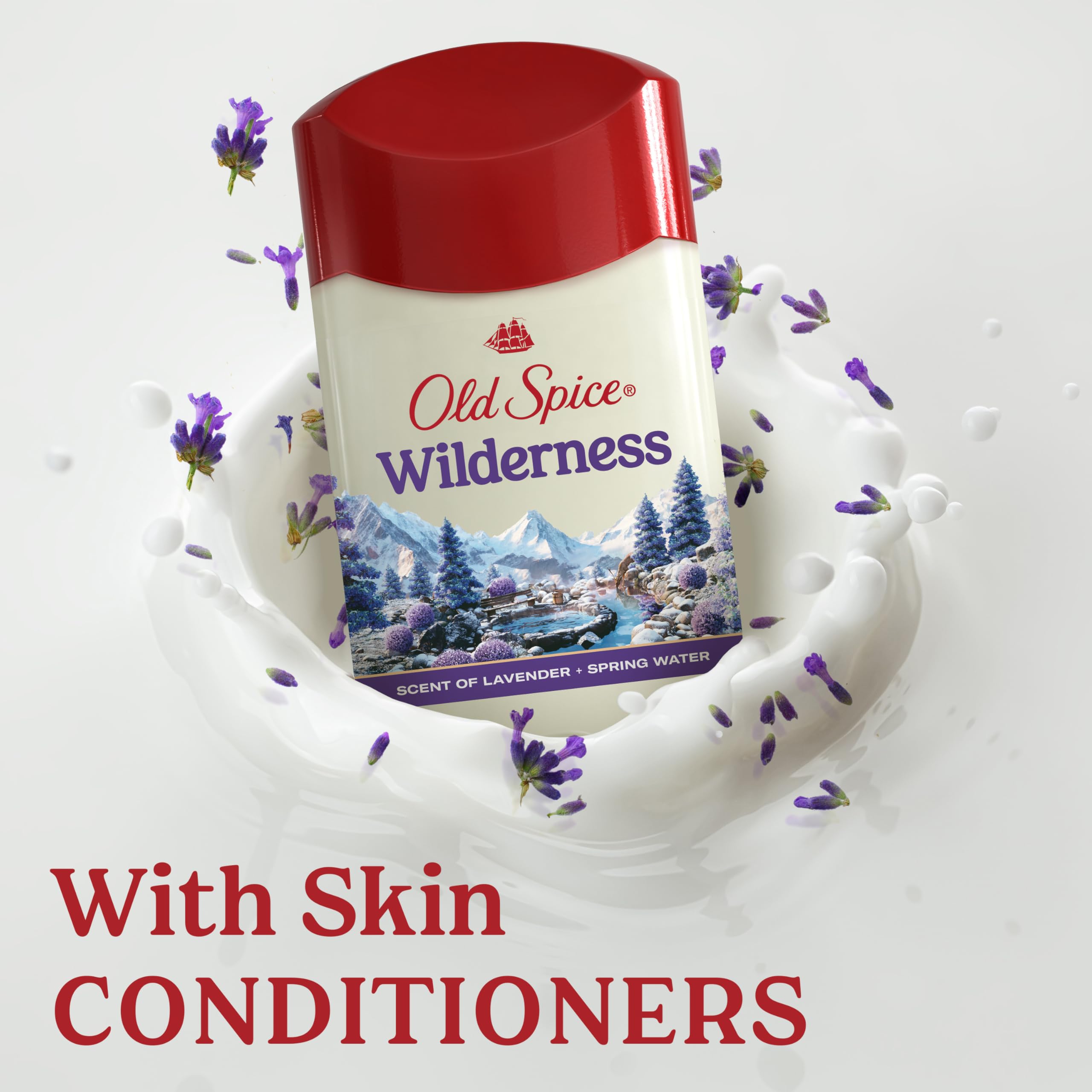 Old Spice Dry Feel Antiperspirant Deodorant for Men, 24/7 Fresh, 24/7 Sweat & Odor Protection, Gentle on Skin with Skin Conditioners, Wilderness with Lavender + Spring Water Scent, 2.6 oz (Pack of 2) - Image 6