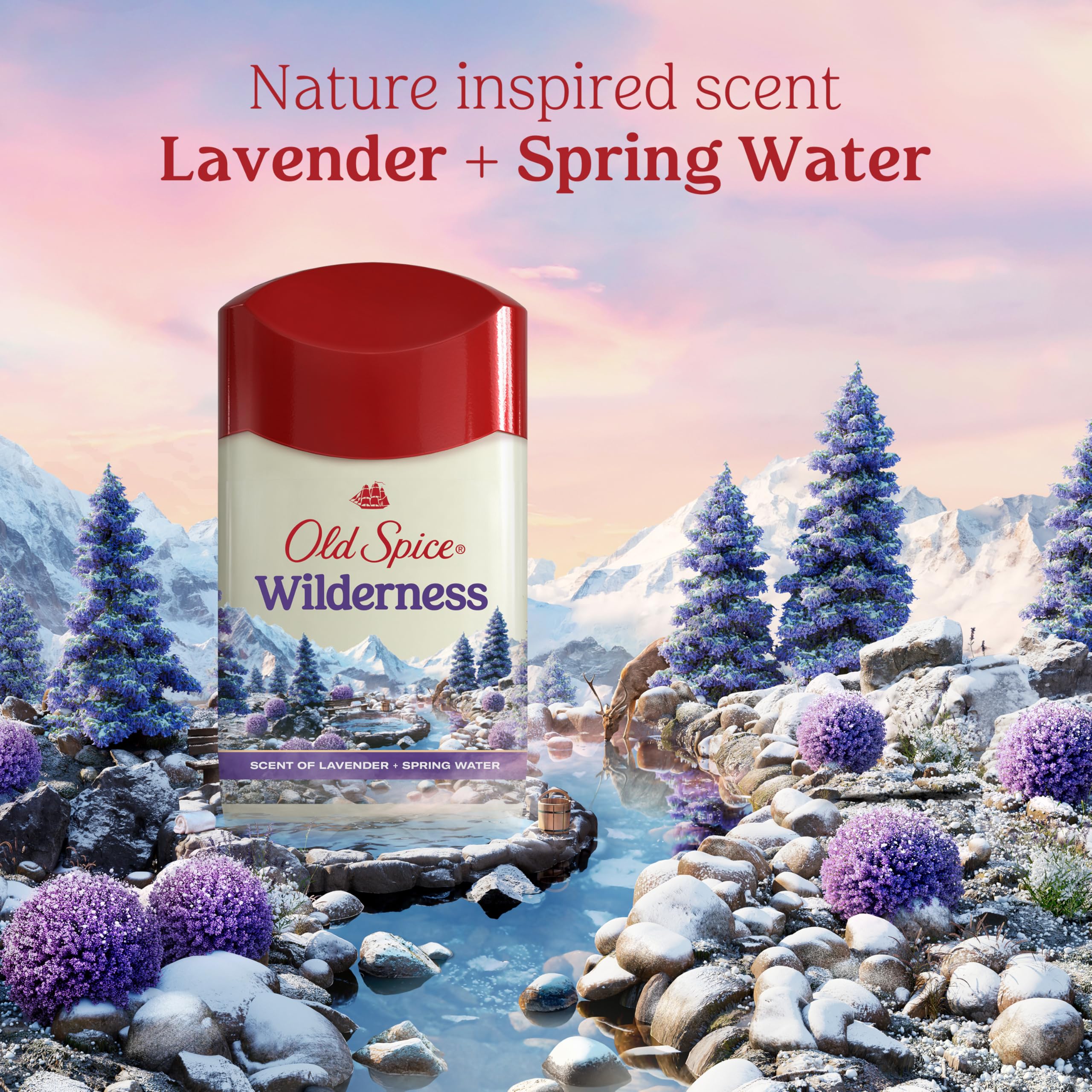Old Spice Dry Feel Antiperspirant Deodorant for Men, 24/7 Fresh, 24/7 Sweat & Odor Protection, Gentle on Skin with Skin Conditioners, Wilderness with Lavender + Spring Water Scent, 2.6 oz (Pack of 2) - Image 7