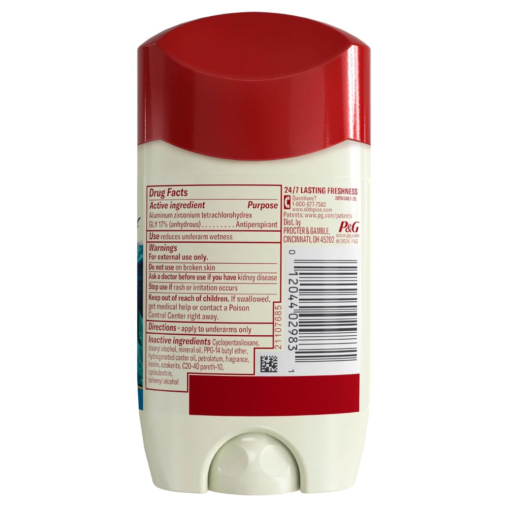 Old Spice Dry Feel Antiperspirant Deodorant for Men, 24/7 Long Lasting Freshness, 24/7 Sweat & Odor Protection, Gentle on Skin with Skin Conditioners, Deep Sea with Ocean Elements Scent, 2.6 oz - Image 9