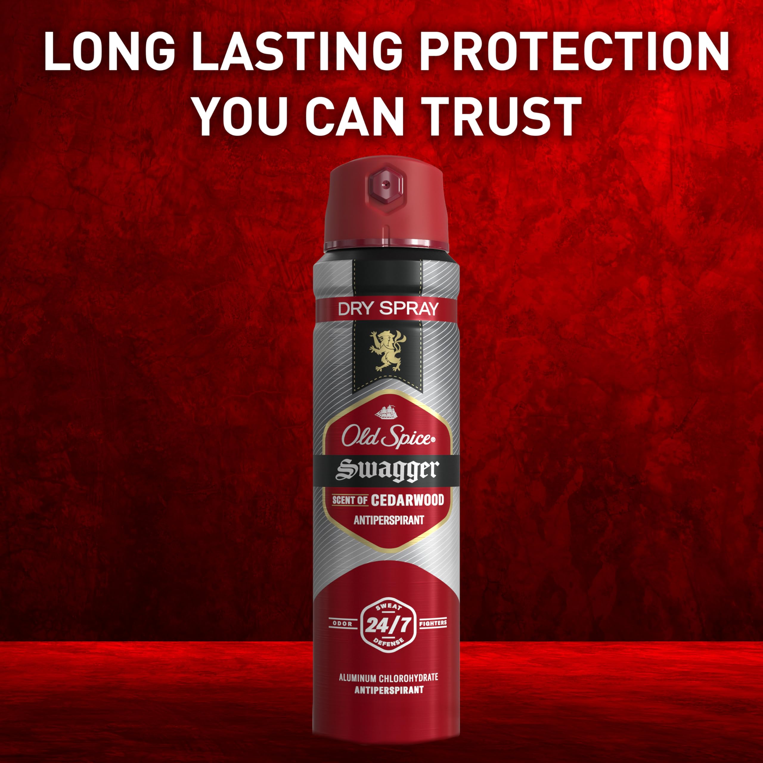 Old Spice Dry Spray Antiperspirant Deodorant for Men, 24/7 Sweat & Odor Protection, 24/7 Sweat Defense & Lasting Freshness, Swagger with Cedarwood Scent, 4.3 oz (Pack of 2) - Image 6