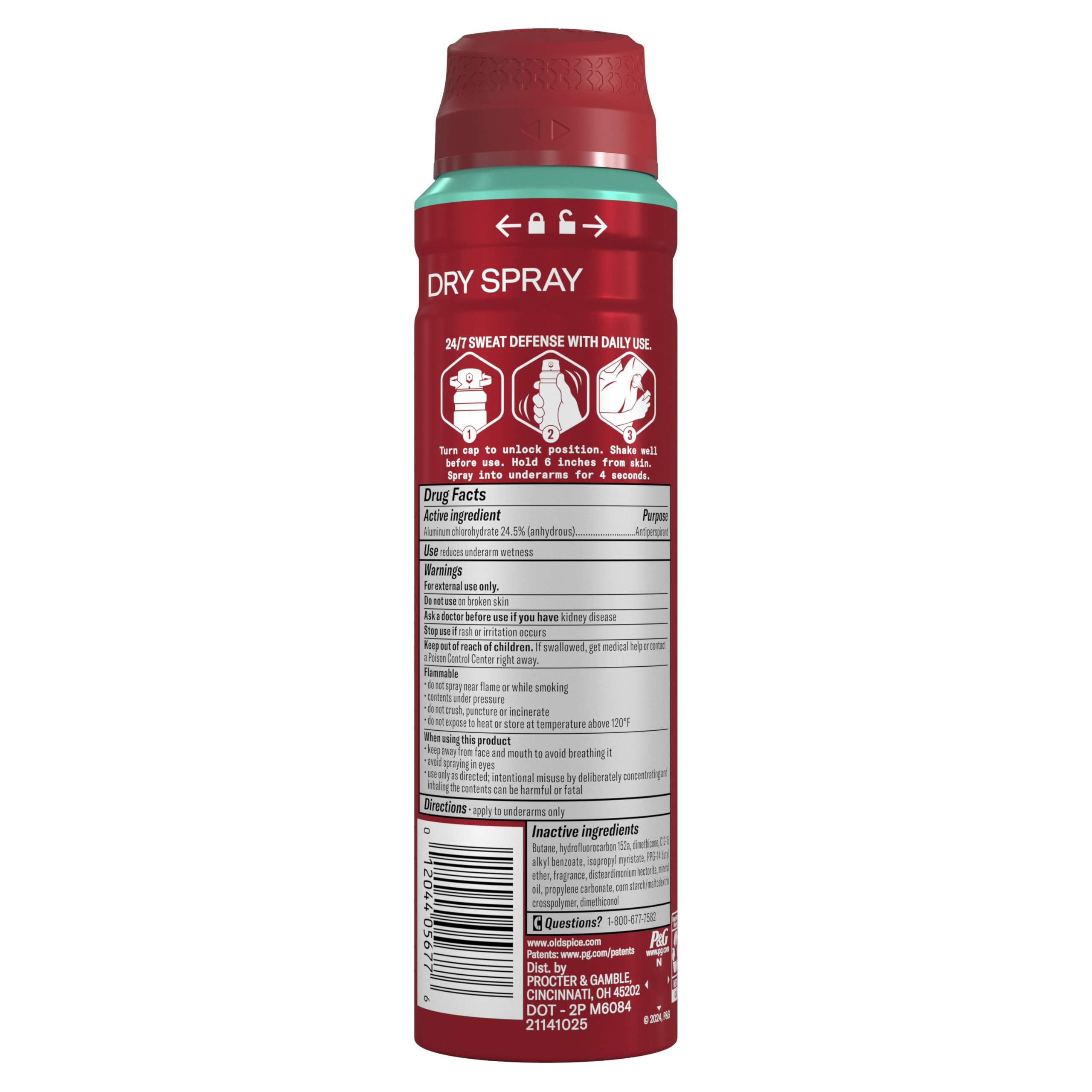 Old Spice Dry Spray Antiperspirant Deodorant for Men, High Endurance, 24/7 Sweat Defense & Odor Protection, 24/7 Freshness & Lasting Scent, Pure Sport Scent, 4.3 oz (Pack of 3) - Image 8