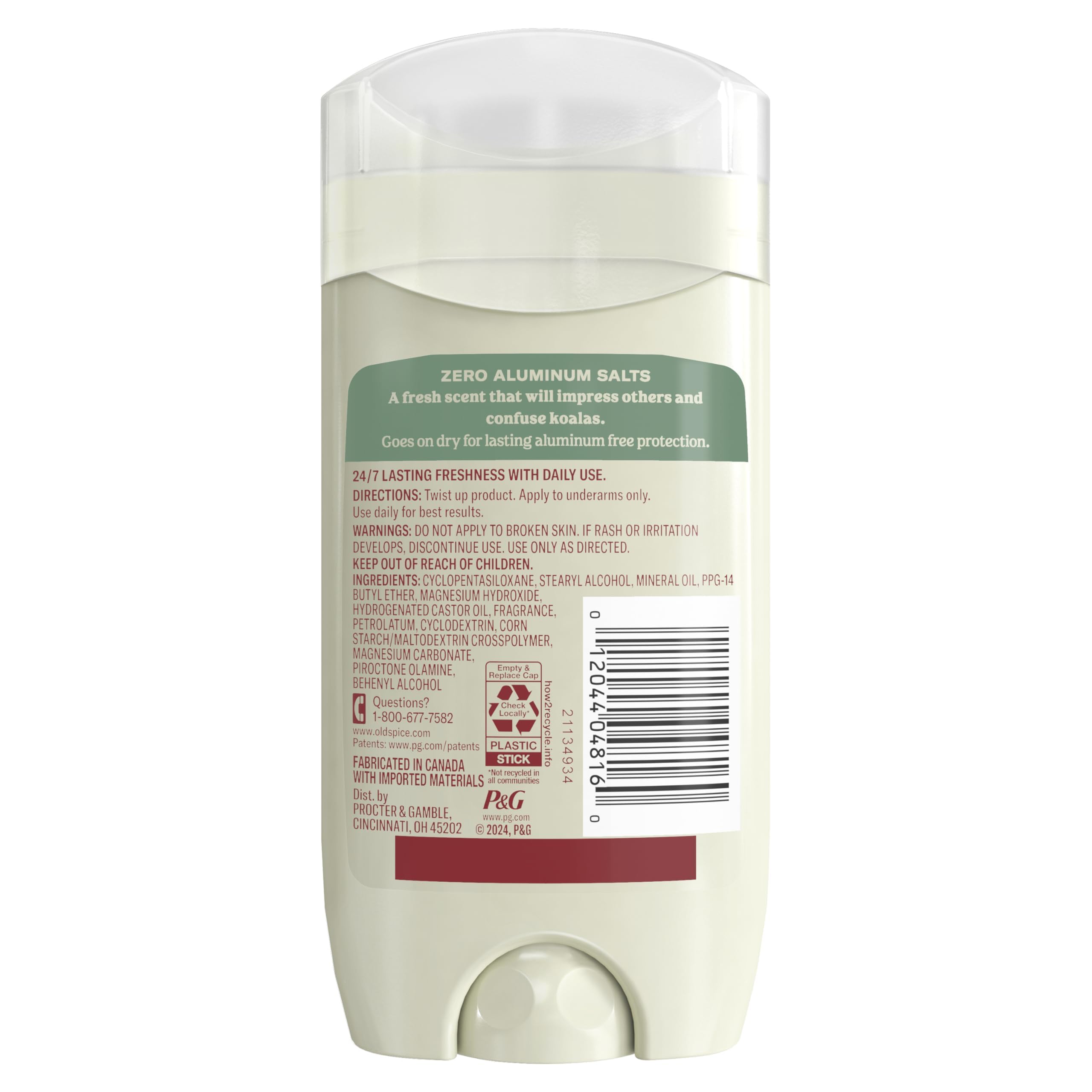 Old Spice GentleMan's Aluminum Free Dry Feel Deodorant for Men, 24/7 Lasting Freshness, Gentle on Skin with Skin Conditioners, Eucalyptus + Coconut Oil Scent, 3.0 oz (Pack of 3) - Image 8
