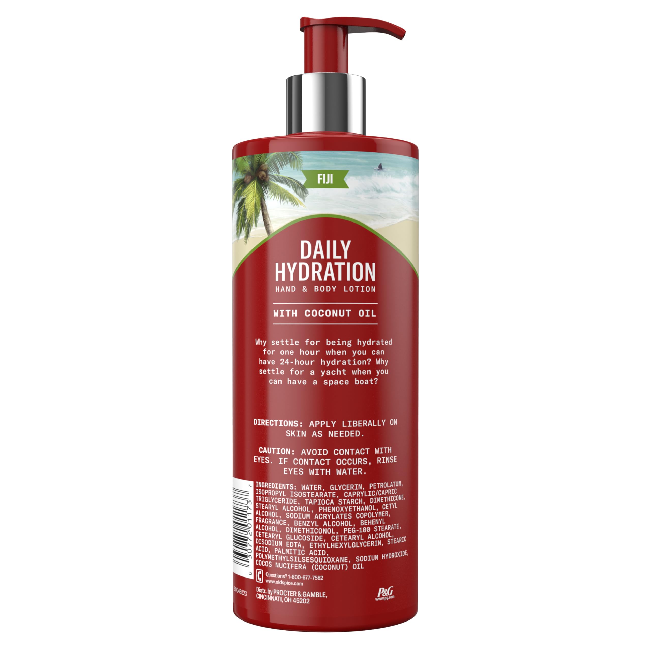 Old Spice Hand & Body Lotion for Men, Daily Hydration, 24/7 Hydration, 24/7 Replenishing Rich Moisture for Dry Skin, Lightweight Formula, Fiji with Coconut Oil Scent, 16 fl (Pack of 4) - Image 4