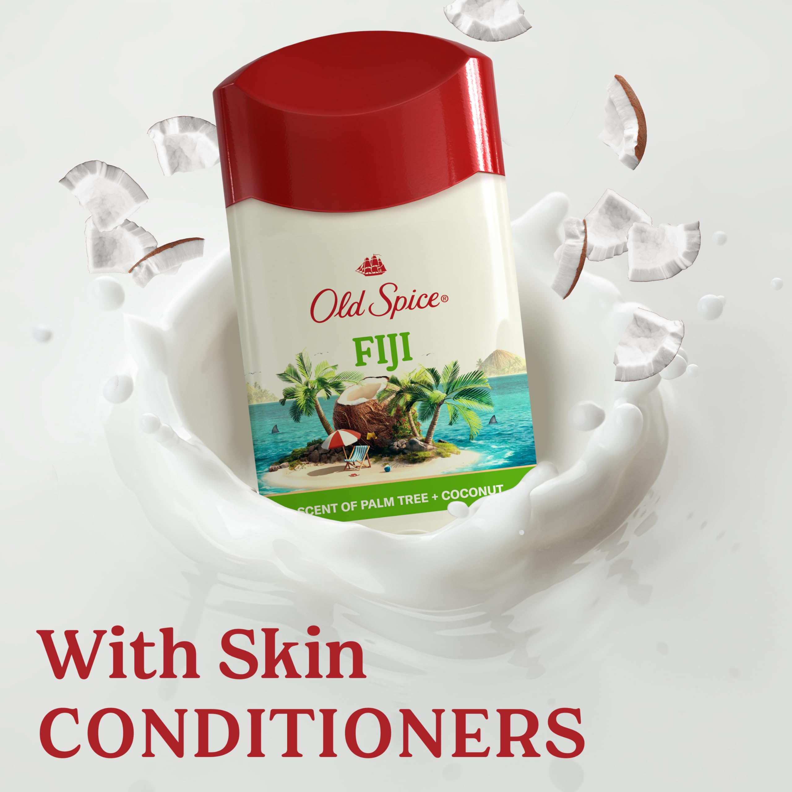 Old Spice Dry Feel Antiperspirant Deodorant for Men, 24/7 Freshness, 24/7 Sweat & Odor Protection, Gentle on Skin with Skin Conditioners, Fiji with Palm Tree + Coconut Scent, 2.6 oz (Pack of 3) - Image 6