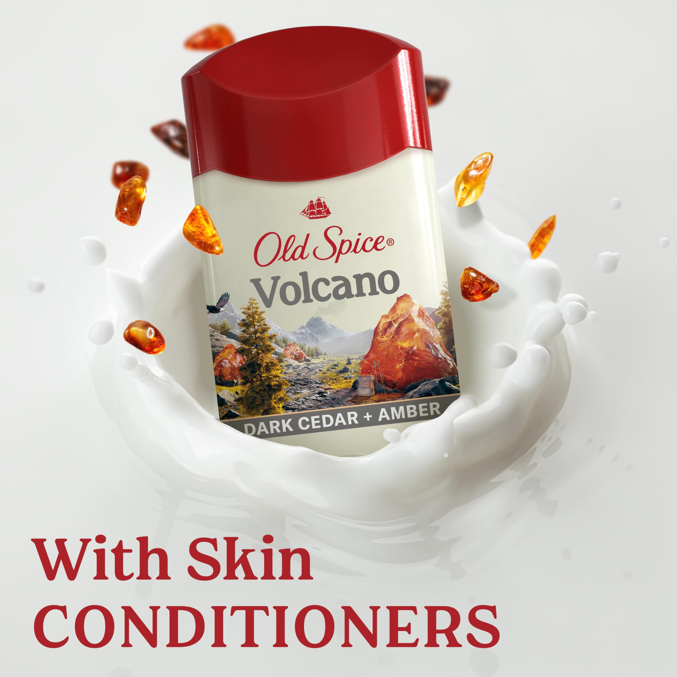 Old Spice Men's Antiperspirant & Deodorant Volcano with Charcoal, 2.6oz (Pack of 3) with Travel-Size Swagger Body Wash - Image 6
