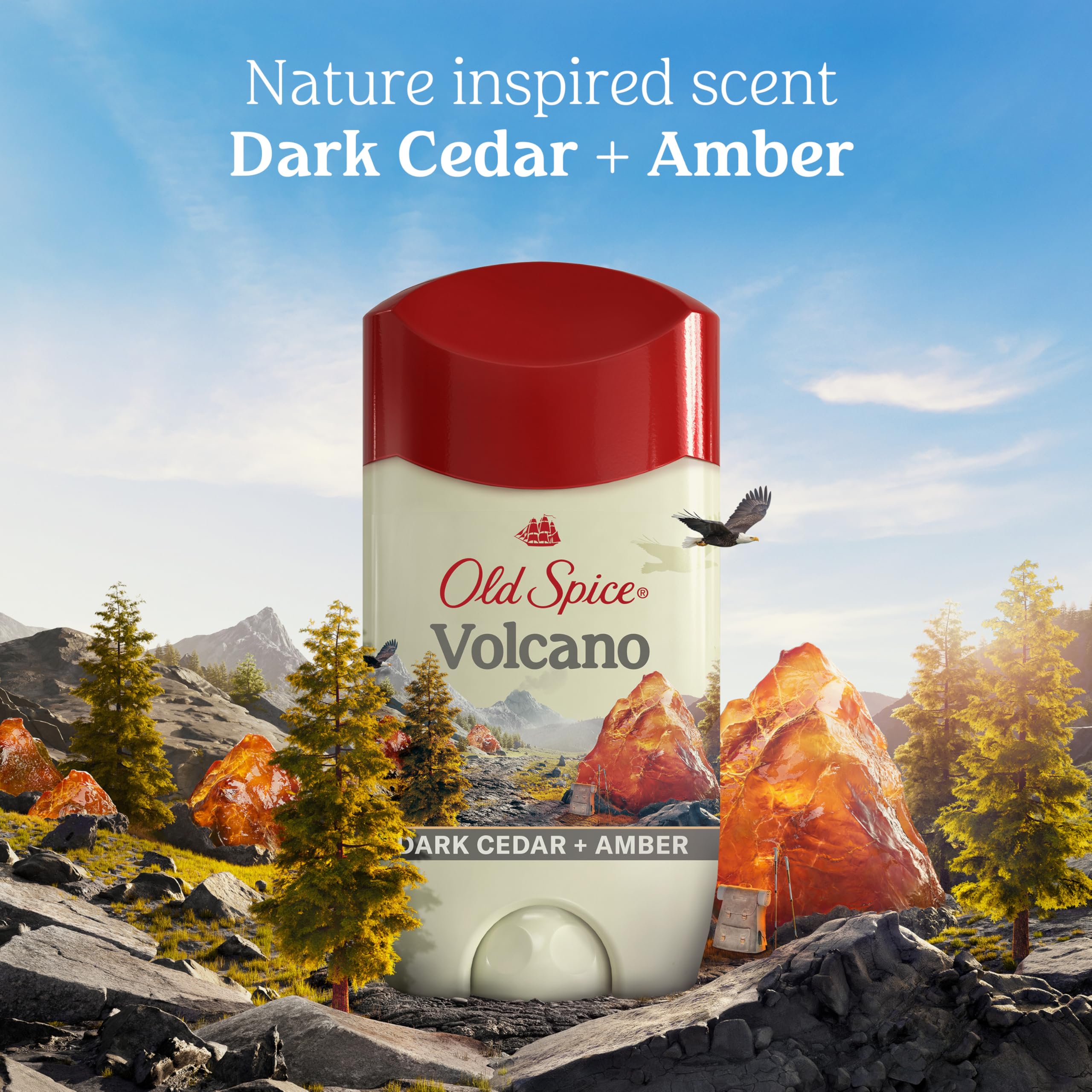 Old Spice Men's Antiperspirant & Deodorant Volcano with Charcoal, 2.6oz (Pack of 3) with Travel-Size Swagger Body Wash - Image 7