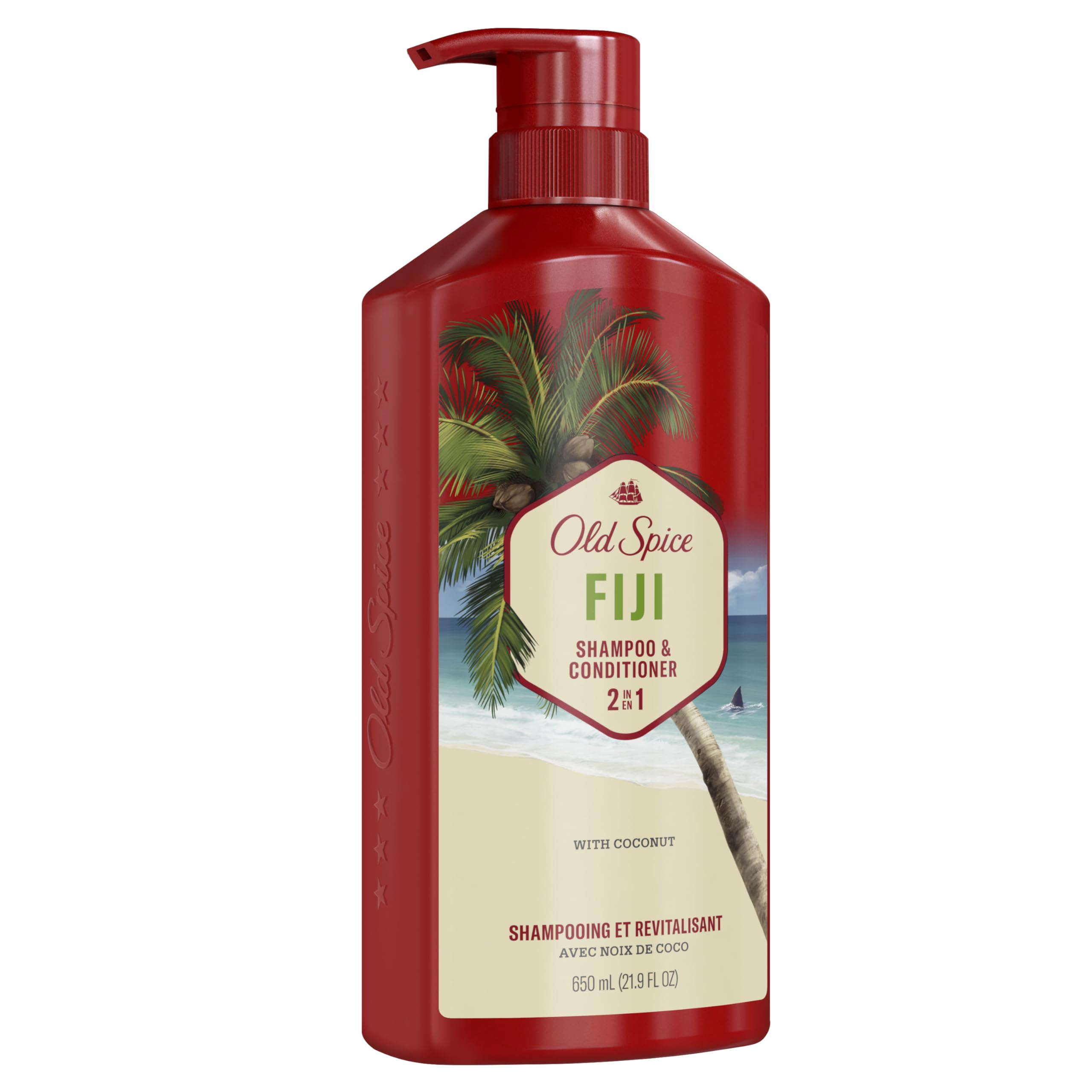 Old Spice Mens 2-in-1 Shampoo and Conditioner Set, Fiji, Coconut & Tropical Wood Scent, For All Hair Types, Healthier, Fuller, Moisturized Looking Hair, 21.9 fl oz Each, Twin Pack - Image 10