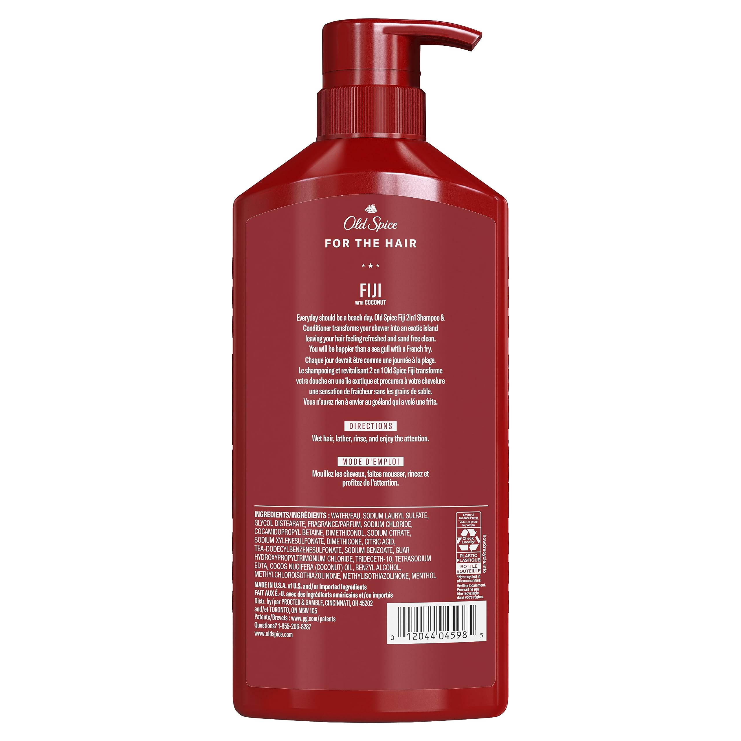 Old Spice Mens 2-in-1 Shampoo and Conditioner Set, Fiji, Coconut & Tropical Wood Scent, For All Hair Types, Healthier, Fuller, Moisturized Looking Hair, 21.9 fl oz Each, Twin Pack - Image 11
