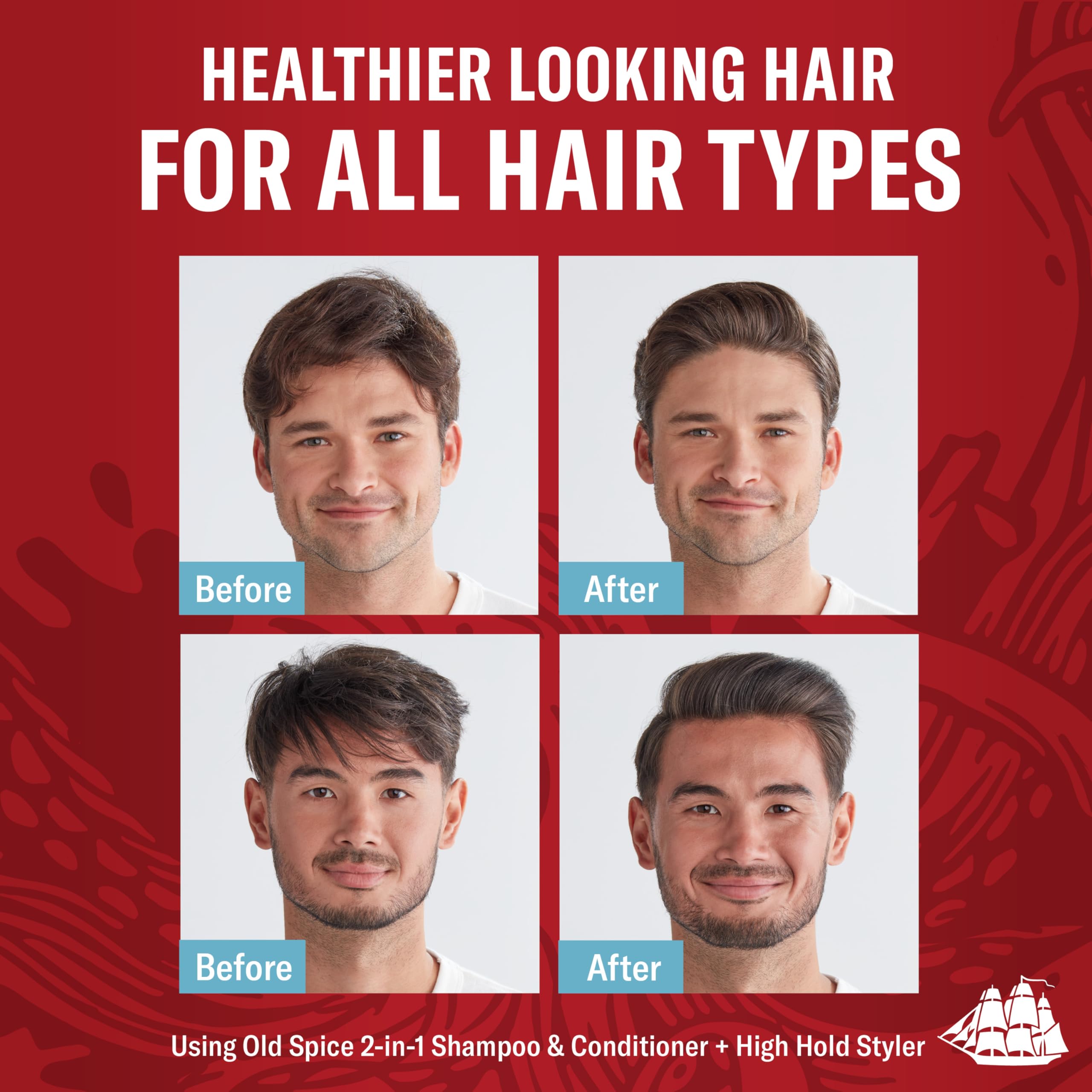 Old Spice Mens 2-in-1 Shampoo and Conditioner Set, Krakengard, For All Hair Types, Healthier, Fuller, More Moisturized Looking Hair, 13.5 fl oz Each (Pack of 6) - Image 4