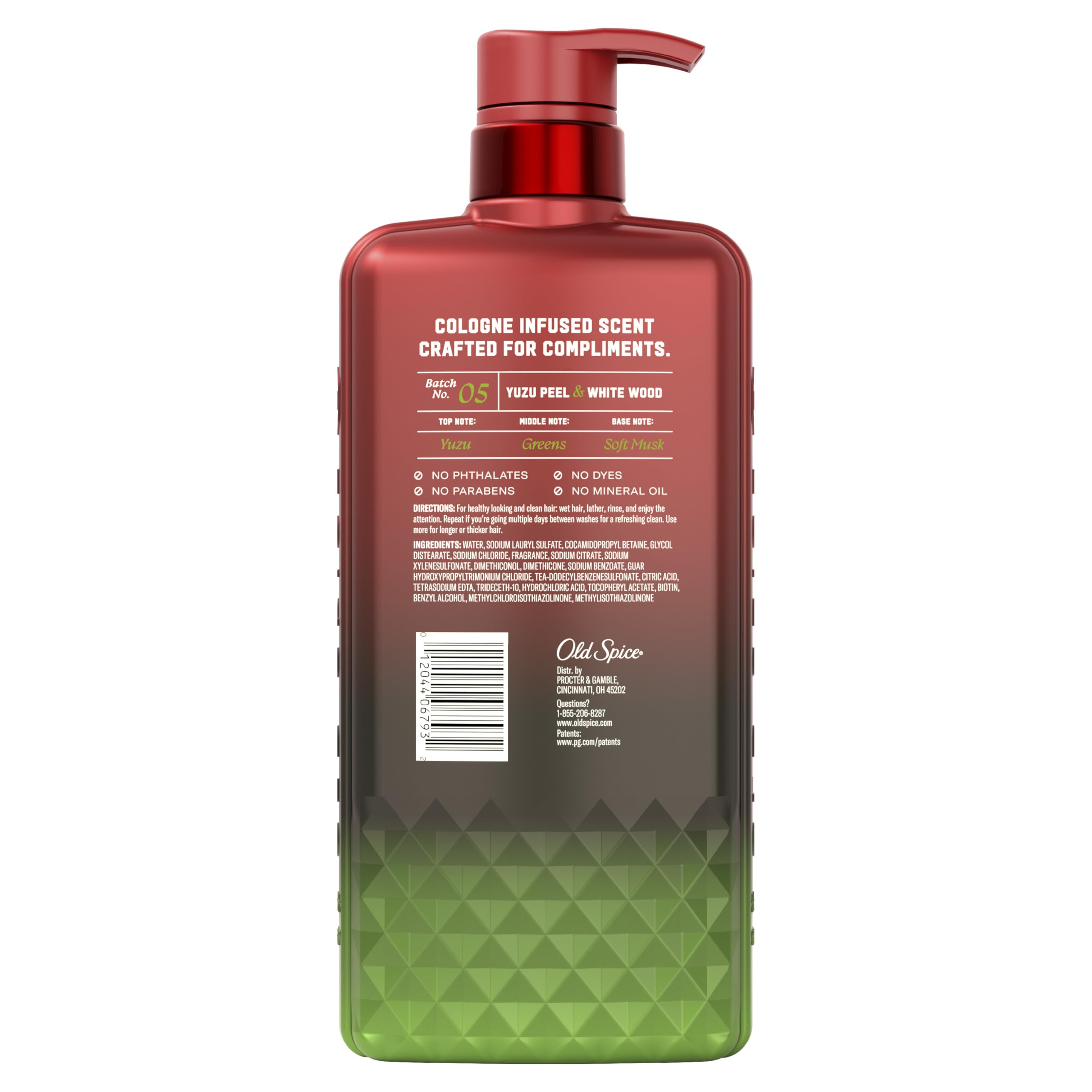Old Spice Mens Shampoo, The Spice Alchemist Collection, Cologne-Infused Yuzu Peel & White Wood Scent, Free of Parabens & Phthalates, 21.9 fl oz - Image 9