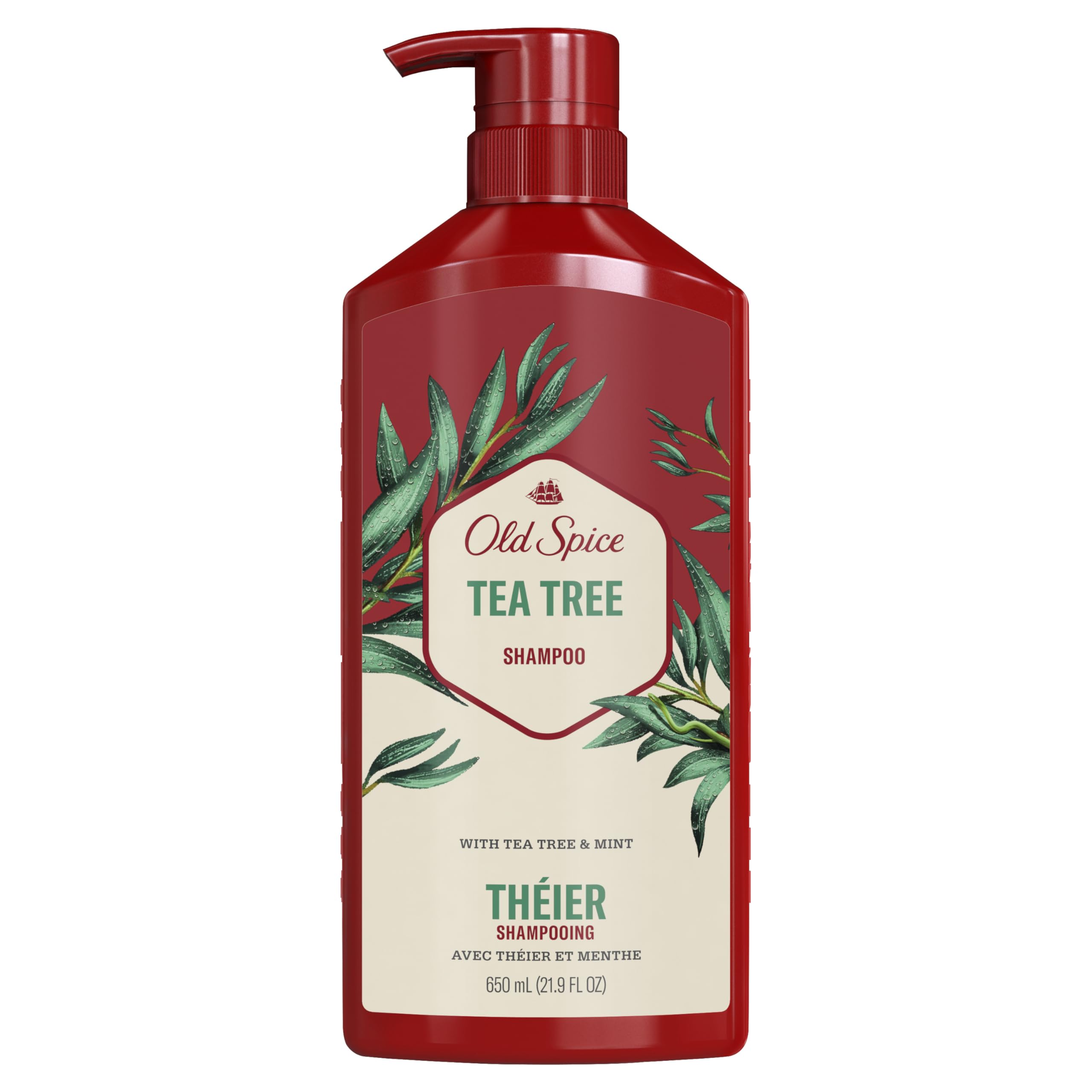 Old Spice Mens Tea Tree Shampoo, For All Hair Types, Healthier, Fuller, More Moisturized Looking Hair, 21.9 fl oz Each, Twin Pack - Image 8