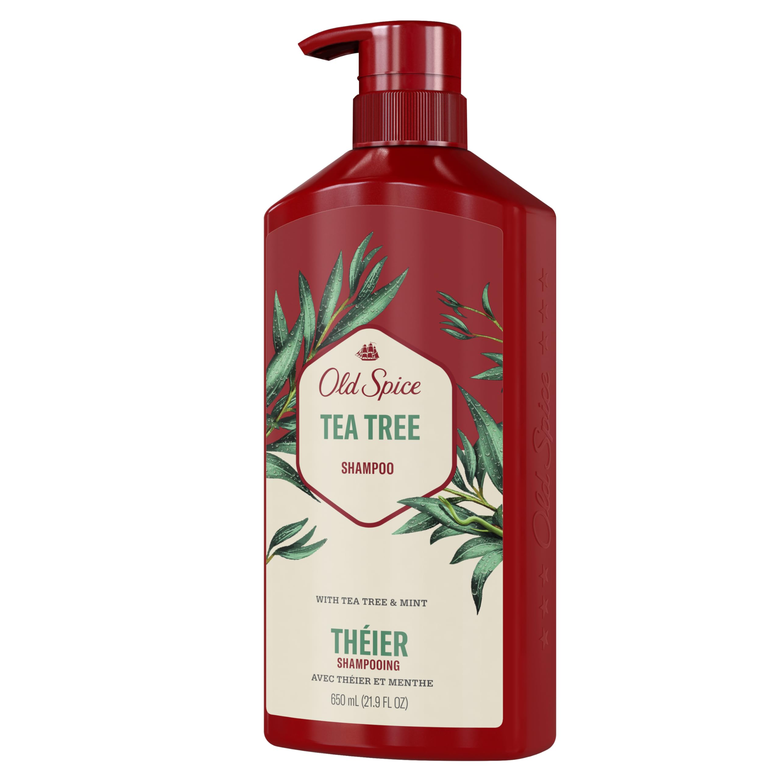 Old Spice Mens Tea Tree Shampoo, For All Hair Types, Healthier, Fuller, More Moisturized Looking Hair, 21.9 fl oz Each, Twin Pack - Image 9
