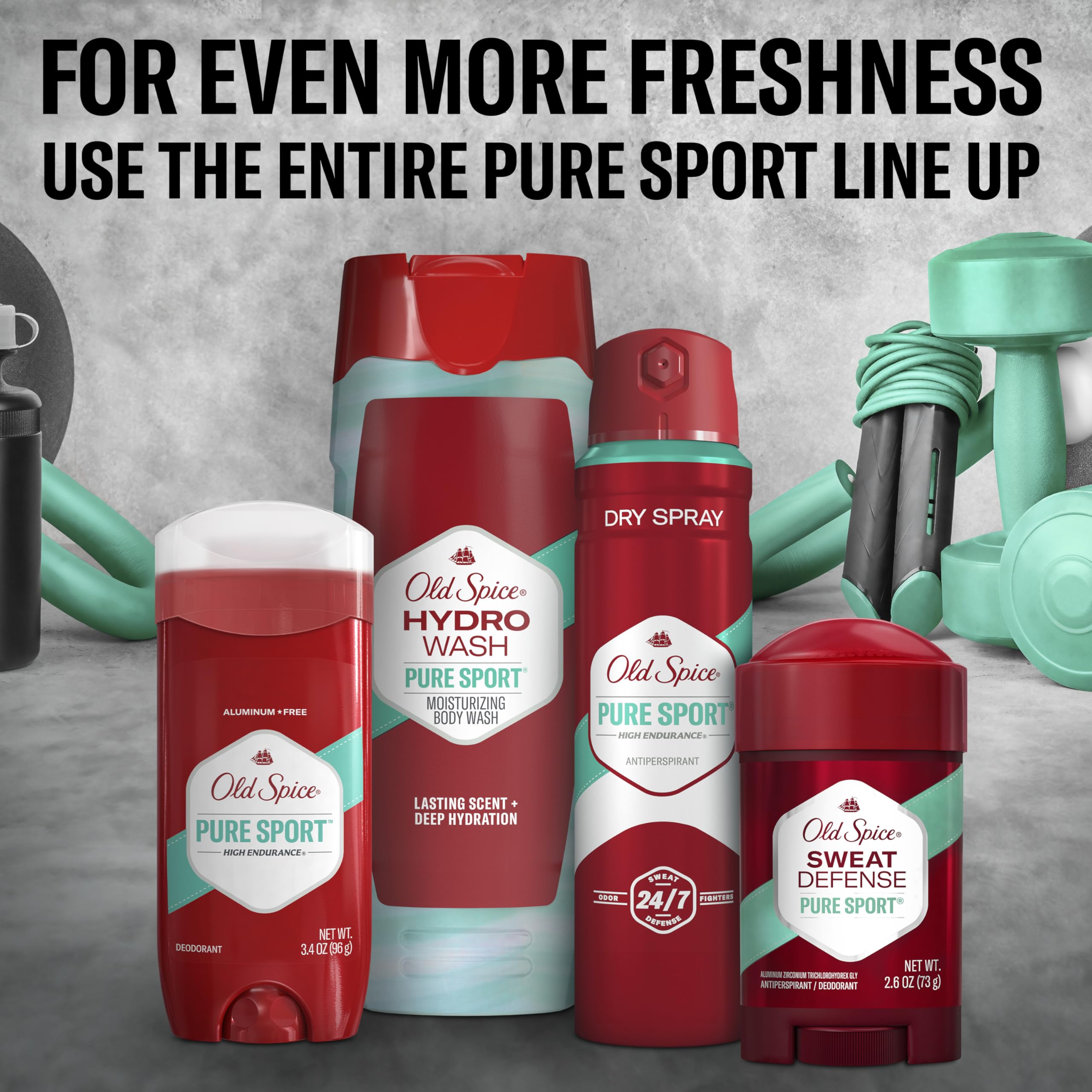 Old Spice Moisturizing Body Wash for Men, Hydro Wash, 2-in-1 Long Lasting Scent & Powerful Hydration to Fight Dry Skin, 24/7 Shower Fresh, Pure Sport Scent, 16 oz (Pack of 4) - Image 7