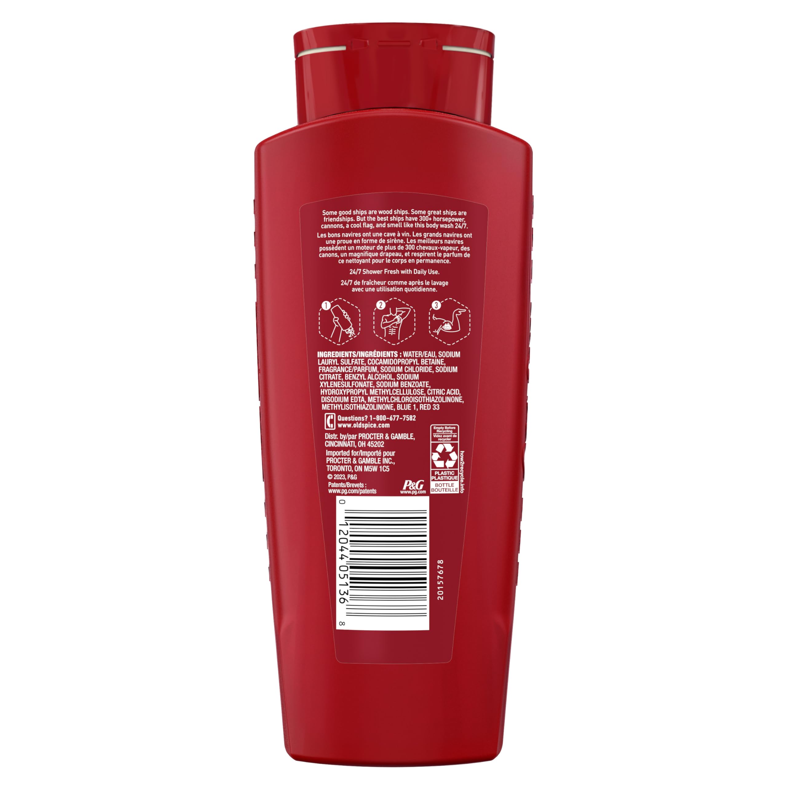 Old Spice Refreshing Body Wash for Men, 3X Defense, 24/7 Shower Fresh with Long Lasting Scent, Red Collection, Captain with Bergamot Scent, 24 oz (Pack of 4) - Image 8