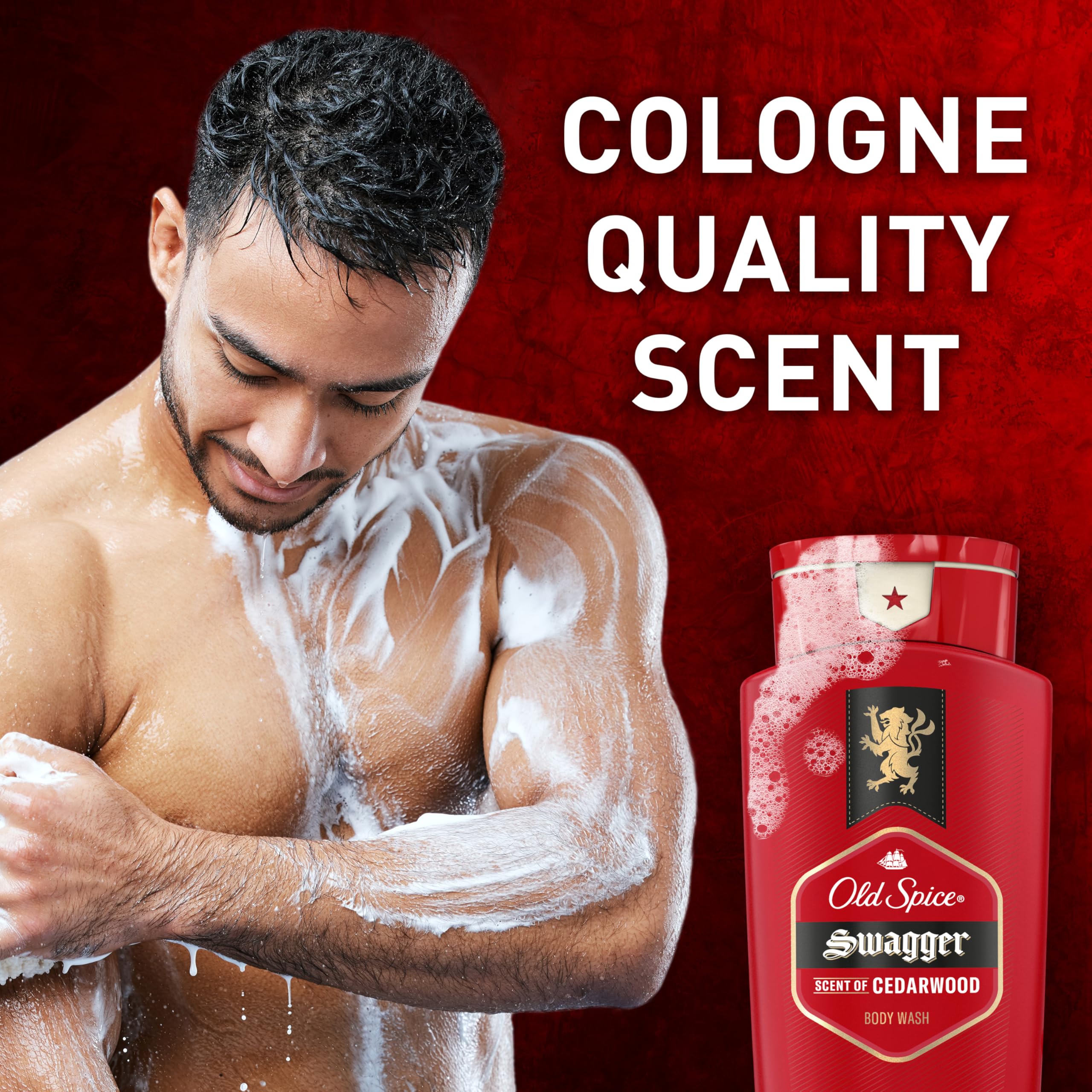 Old Spice Refreshing Body Wash for Men, 3X Defense, 24/7 Shower Fresh with Long Lasting Scent, Red Collection, Swagger with Cedarwood Scent, 24 oz (Pack of 6) - Image 4